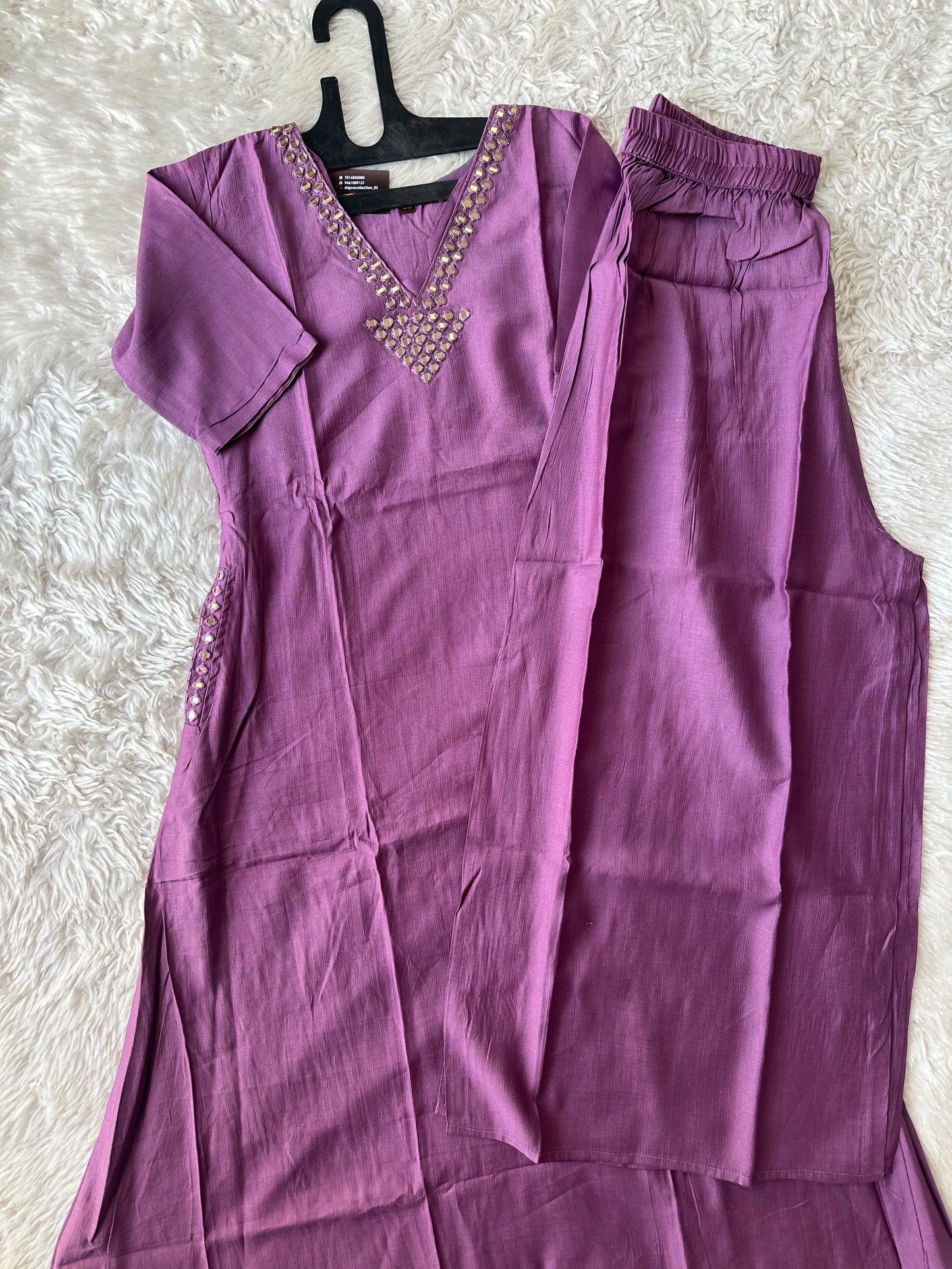 Pure Muslin Silk Kurti Plazo Set