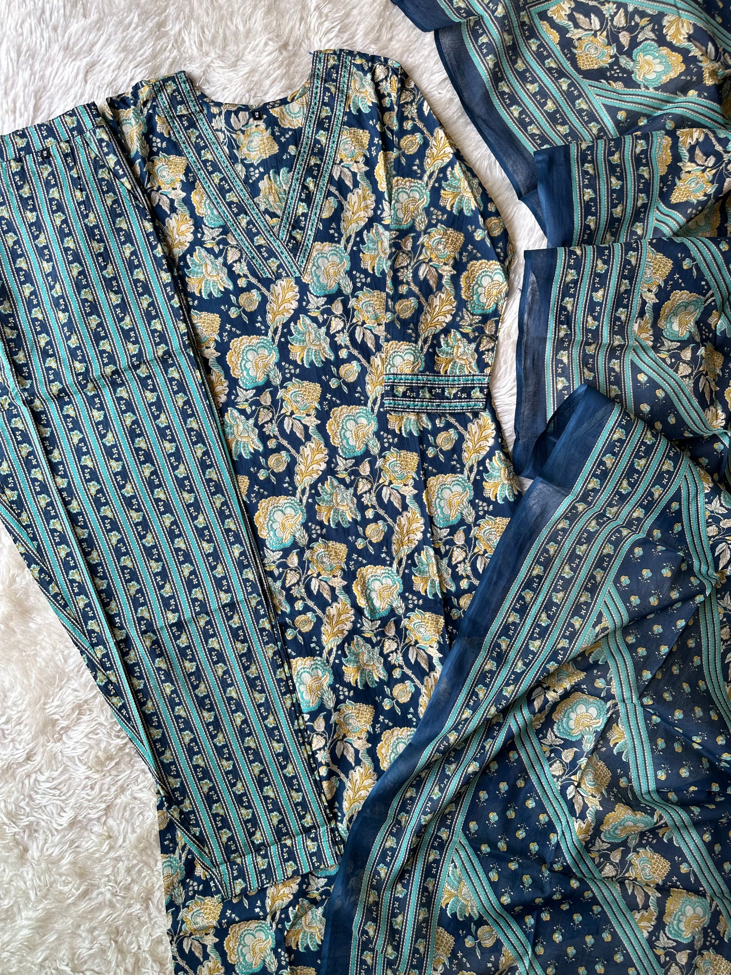 Premium Cotton Kurti Pant Dupatta Set