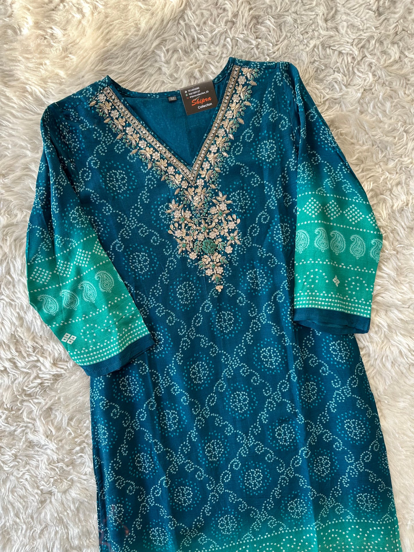Premium Muslin Silk Kurti Pant Dupatta Set