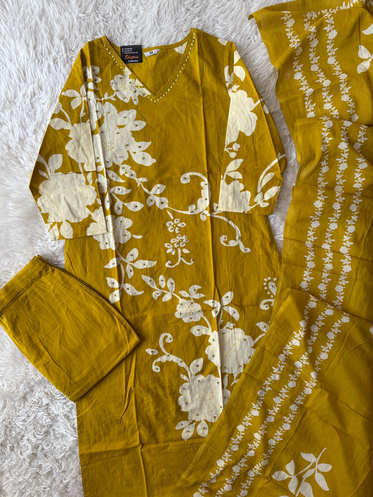 Premium Cotton Kurti Pant Dupatta Set