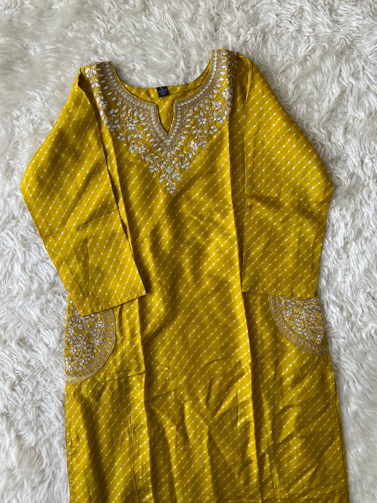 Russian Silk Kurti Pant Dupatta Set