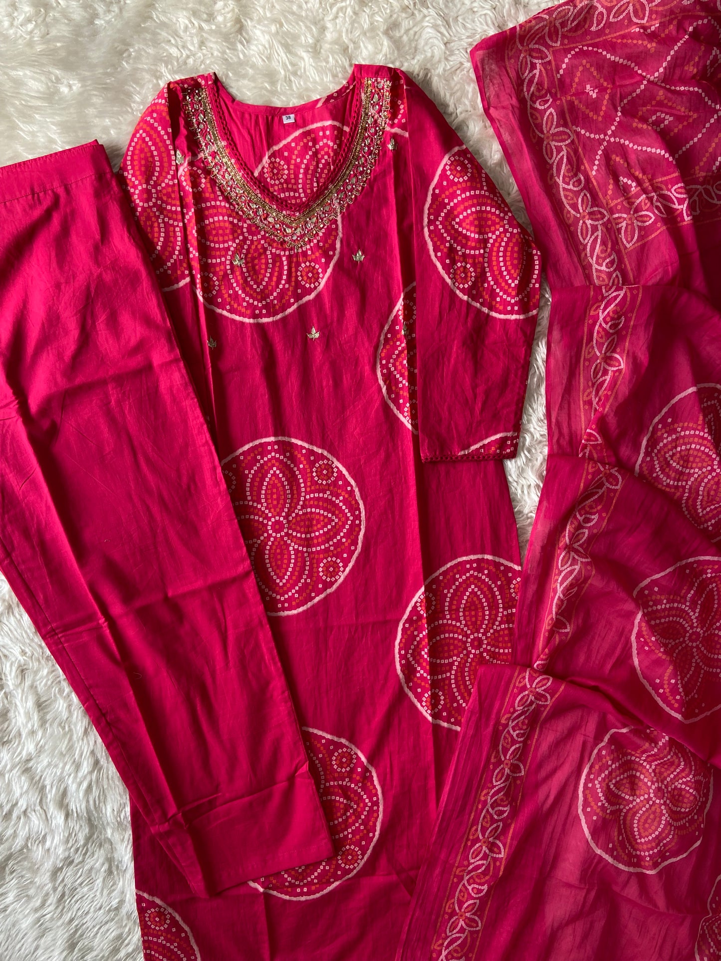 Premium Cotton Kurti Pant Dupatta Set