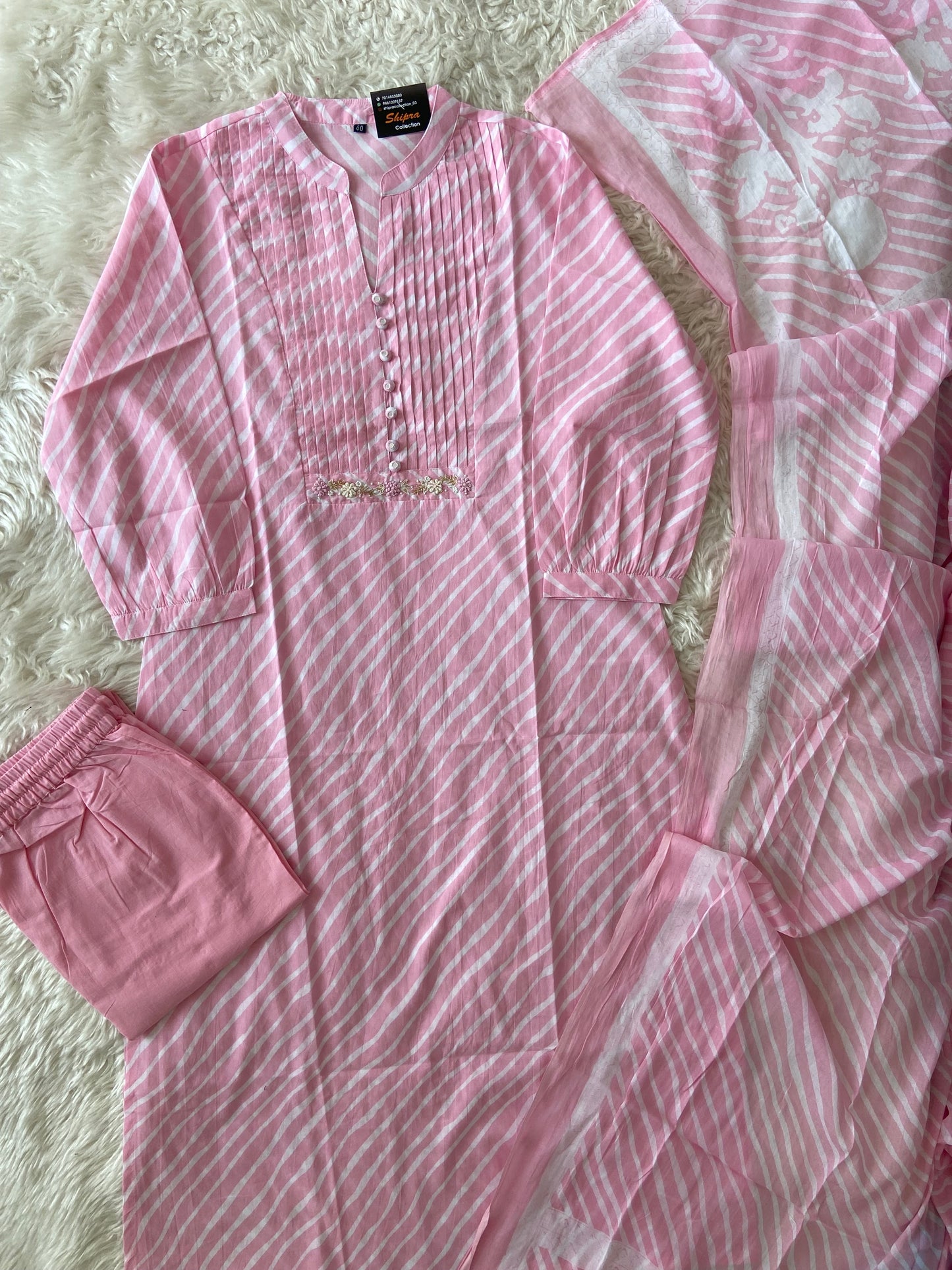 Premium Cotton Kurti Pant Dupatta Set