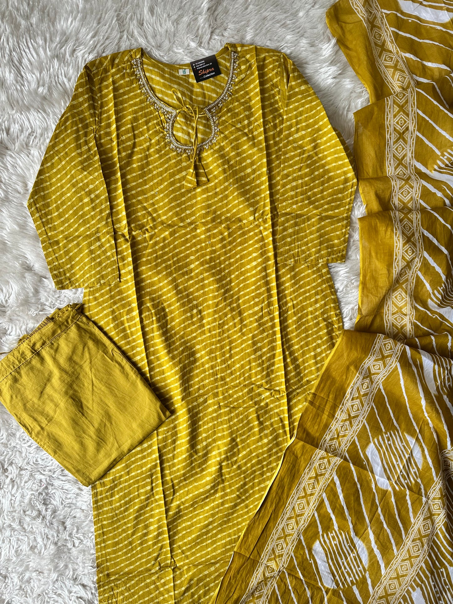 Premium Cotton Kurti Pant Dupatta Set