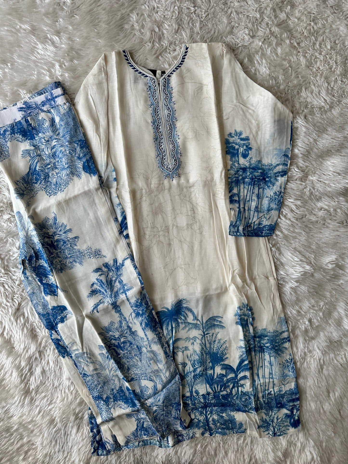 Pure Linen Kurti Pant Set