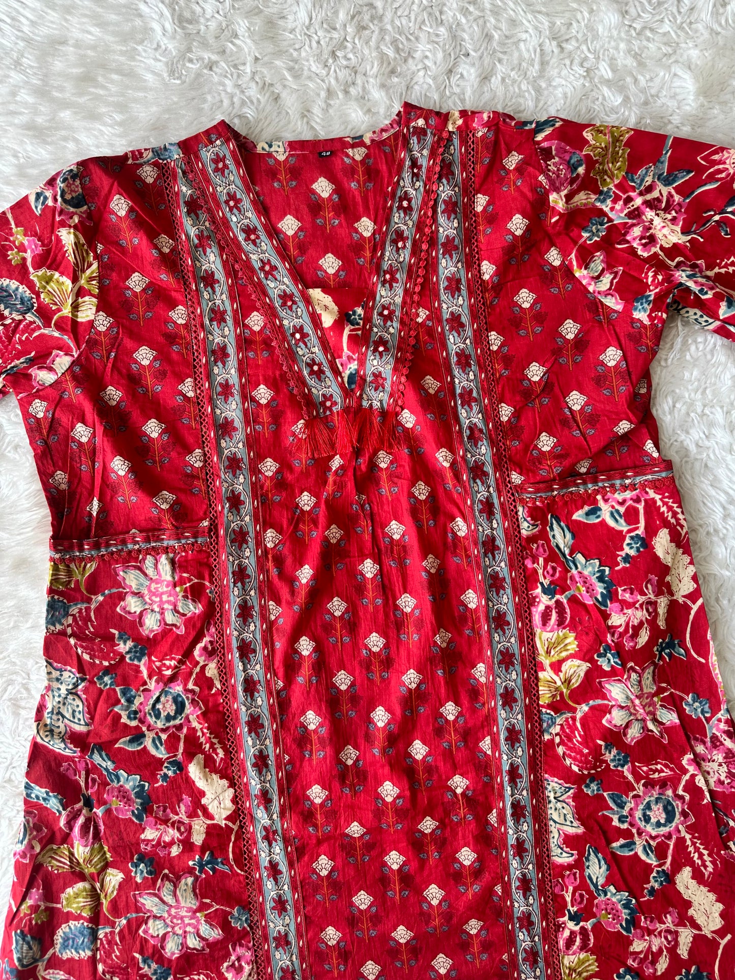 Cotton FLARE Kurti Pant Dupatta Set
