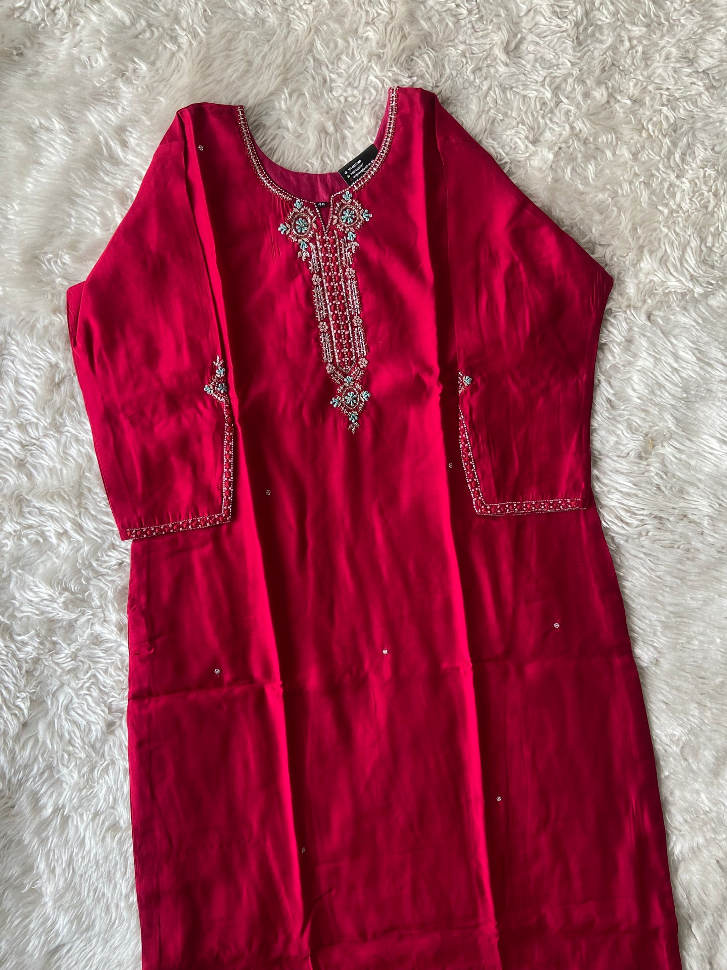 Plus Size Roman Silk Kurti Pant Dupatta Set