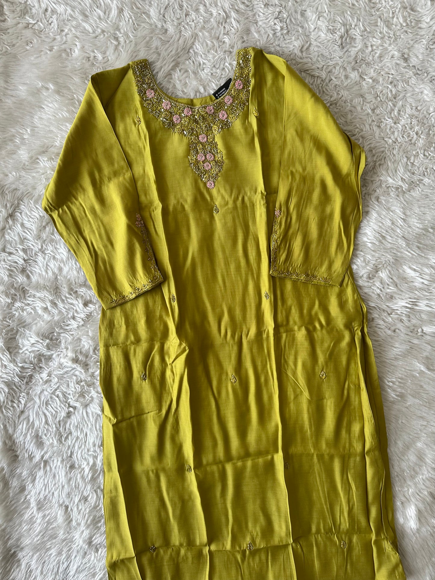 Plus size Roman Silk Kurti Pant Dupatta Set