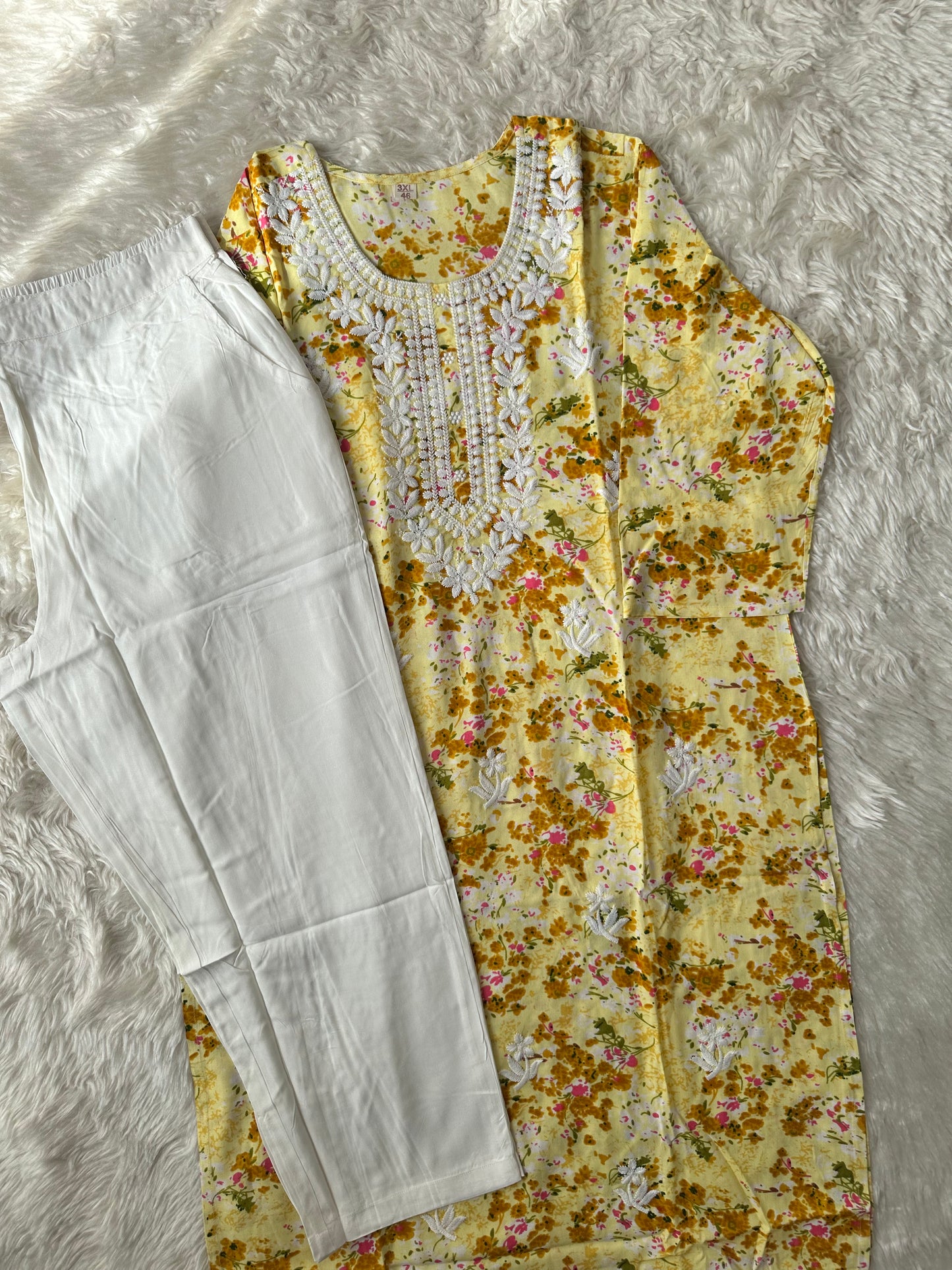 Rayon Kurti Pant Set
