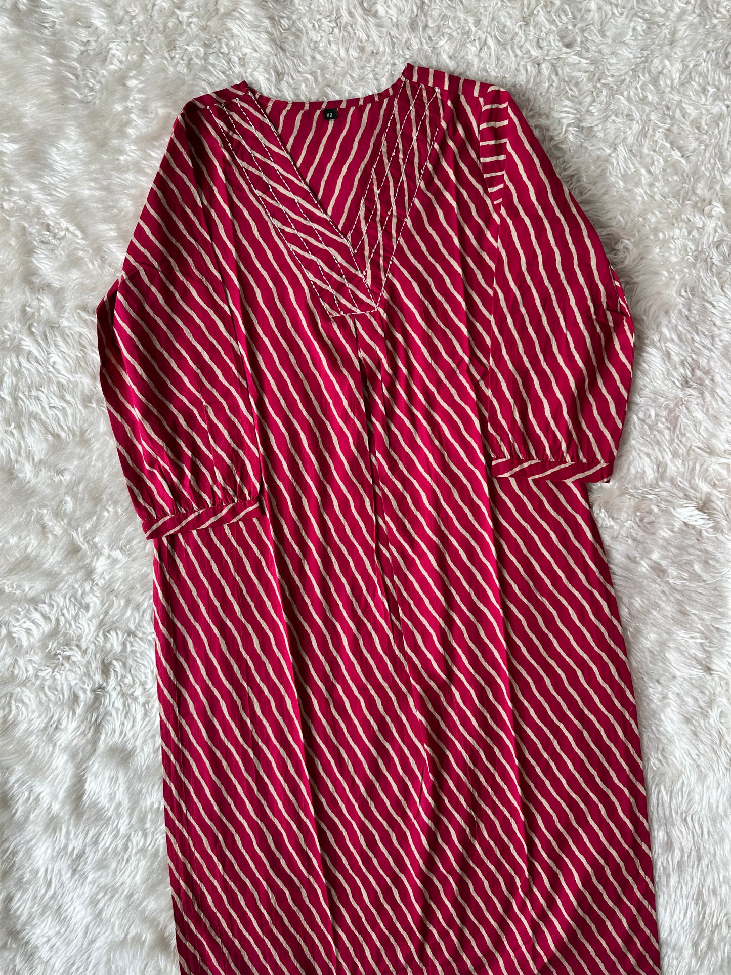 Premium Cotton Lehariya Kurti