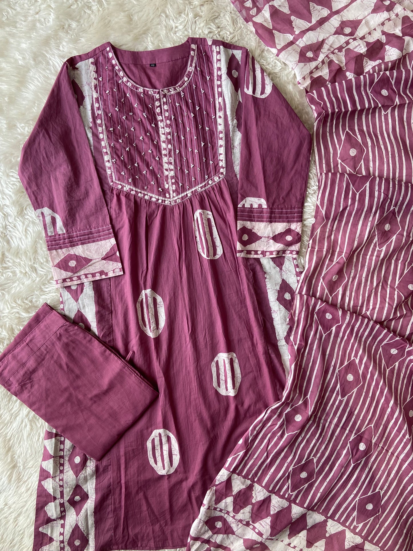Premium Cotton Kurti Pant Dupatta Set