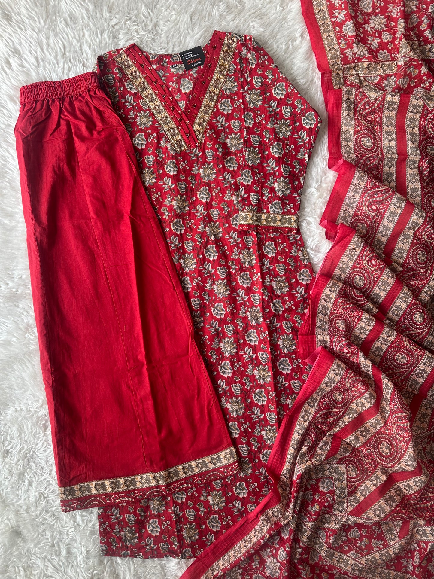 Premium Cotton Kurti Plazo Dupatta Set