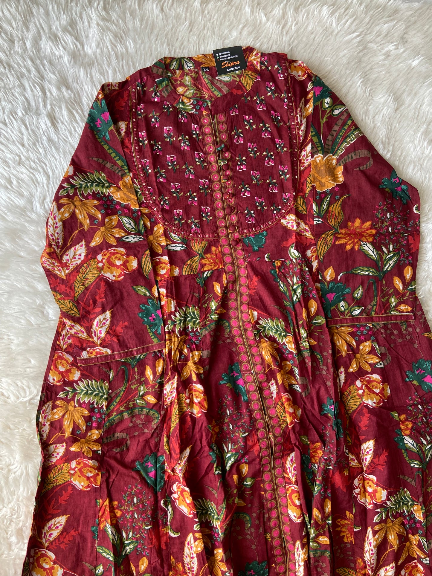Premium Cotton FLARE Kurti Pant Dupatta Set