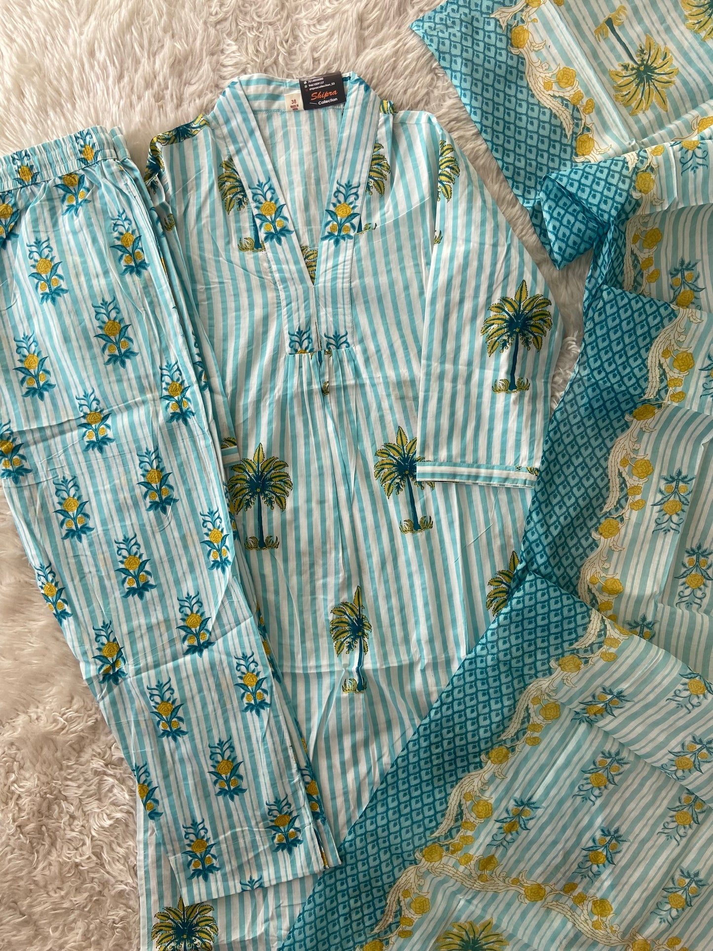 Premium Cotton Kurti Pant Dupatta Set
