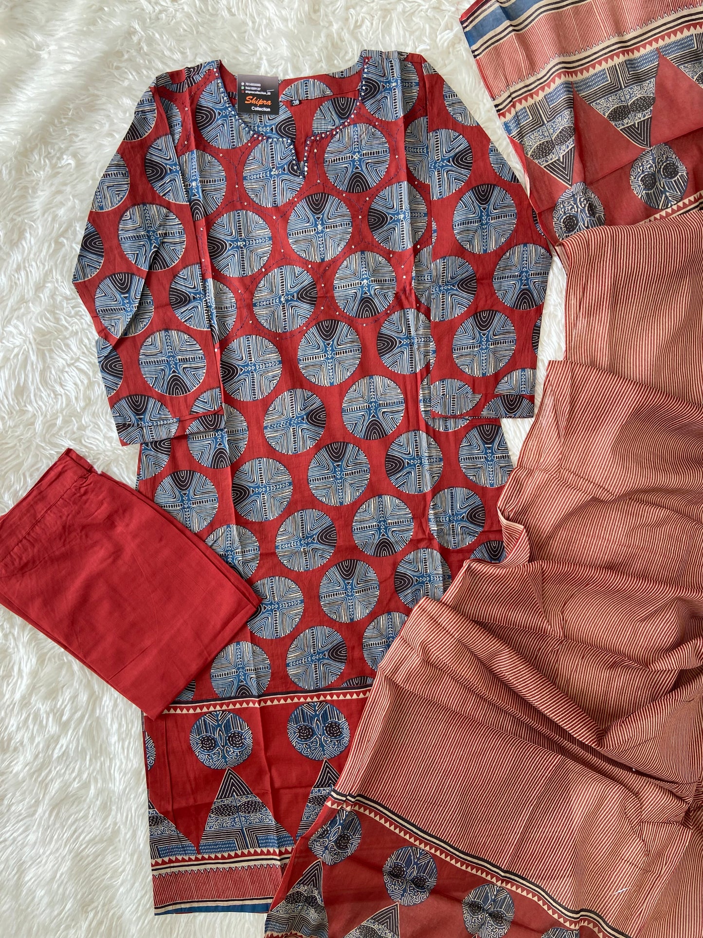 Premium Cotton Kurti Pant Dupatta Set