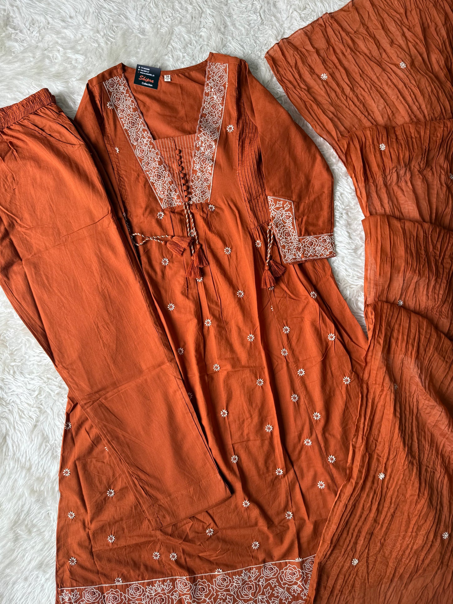 Premium Cotton Kurti Pant Dupatta Set