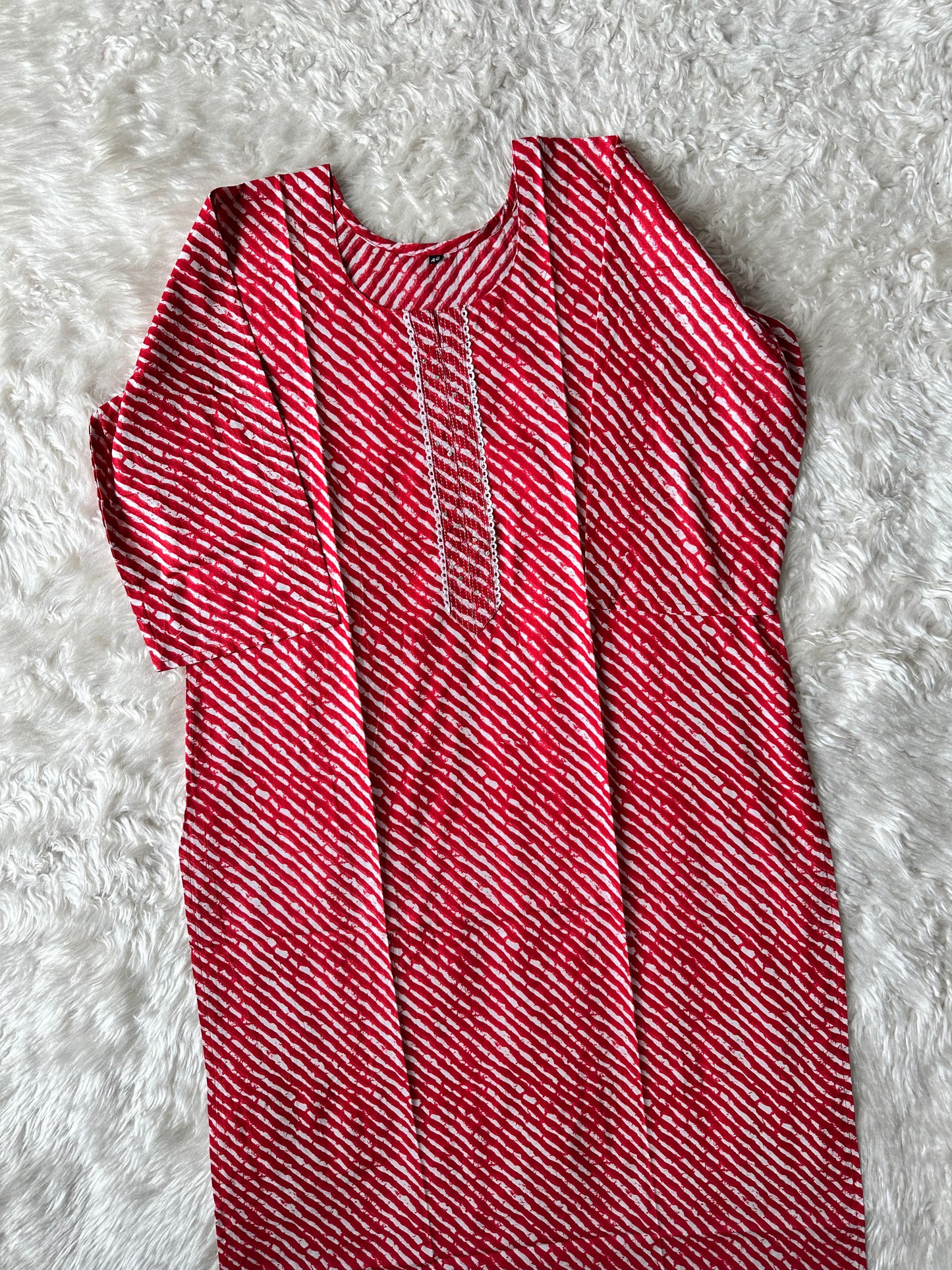 Cotton Lehariya Kurti