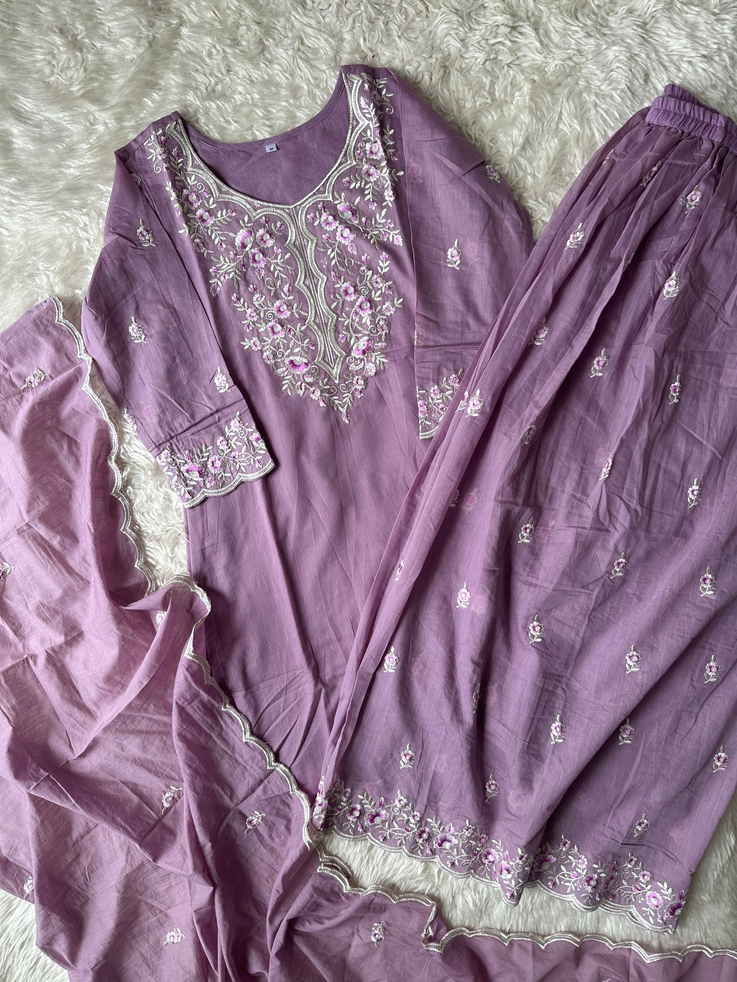 Mul Cotton Kurti Sharara Dupatta Set