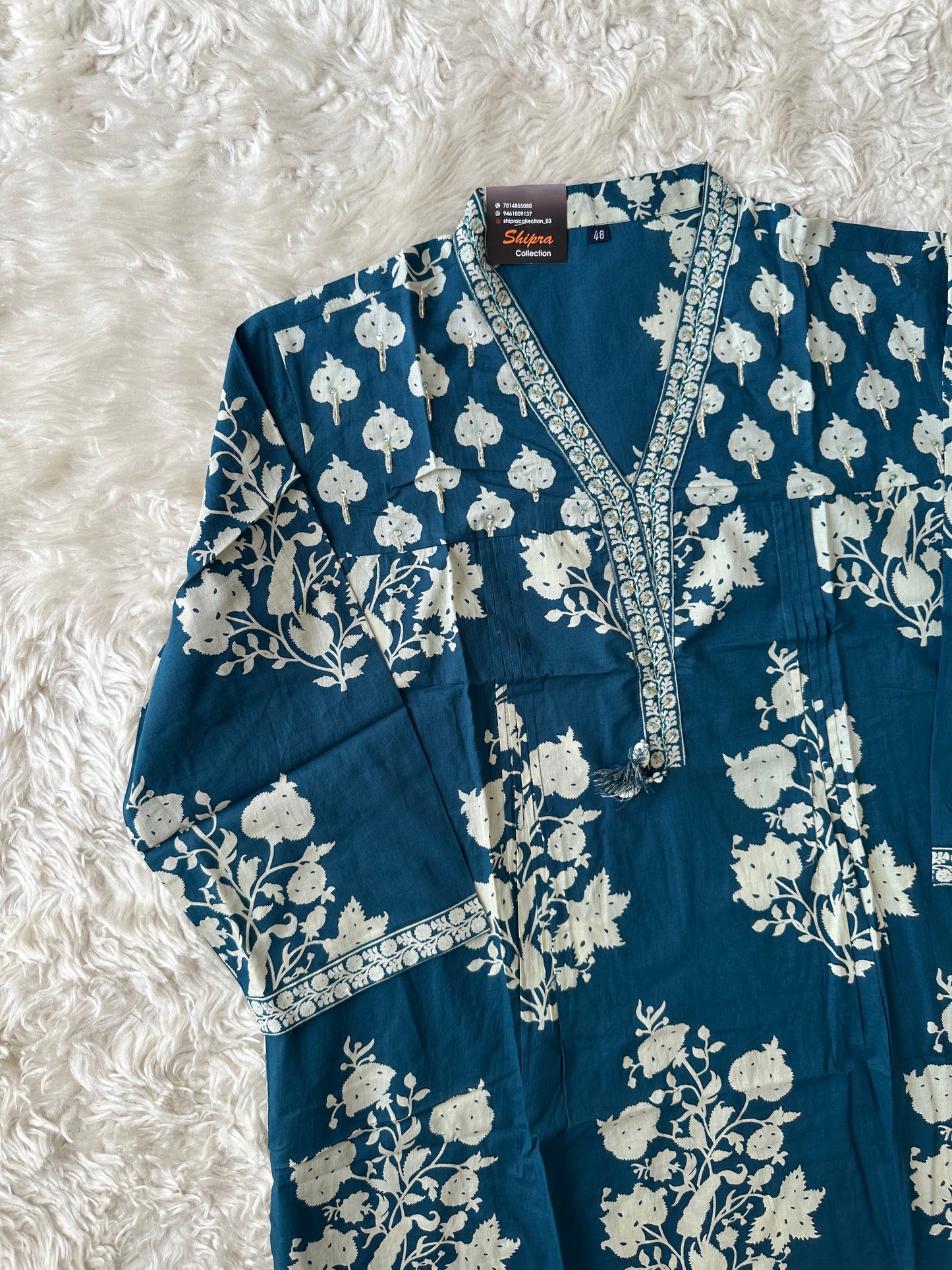 Breathable Cotton Kurti Pant Cotton Dupatta Set