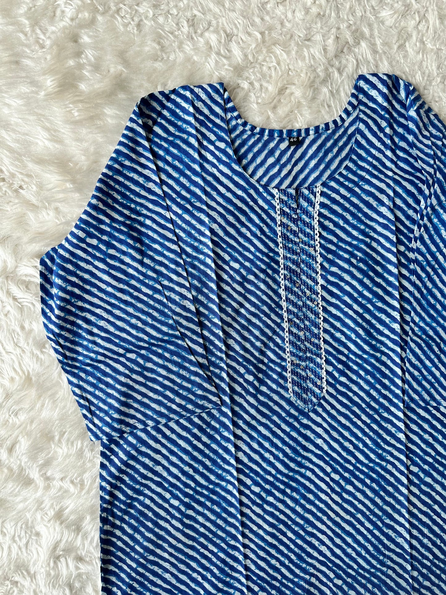 Cotton Lehariya Kurti