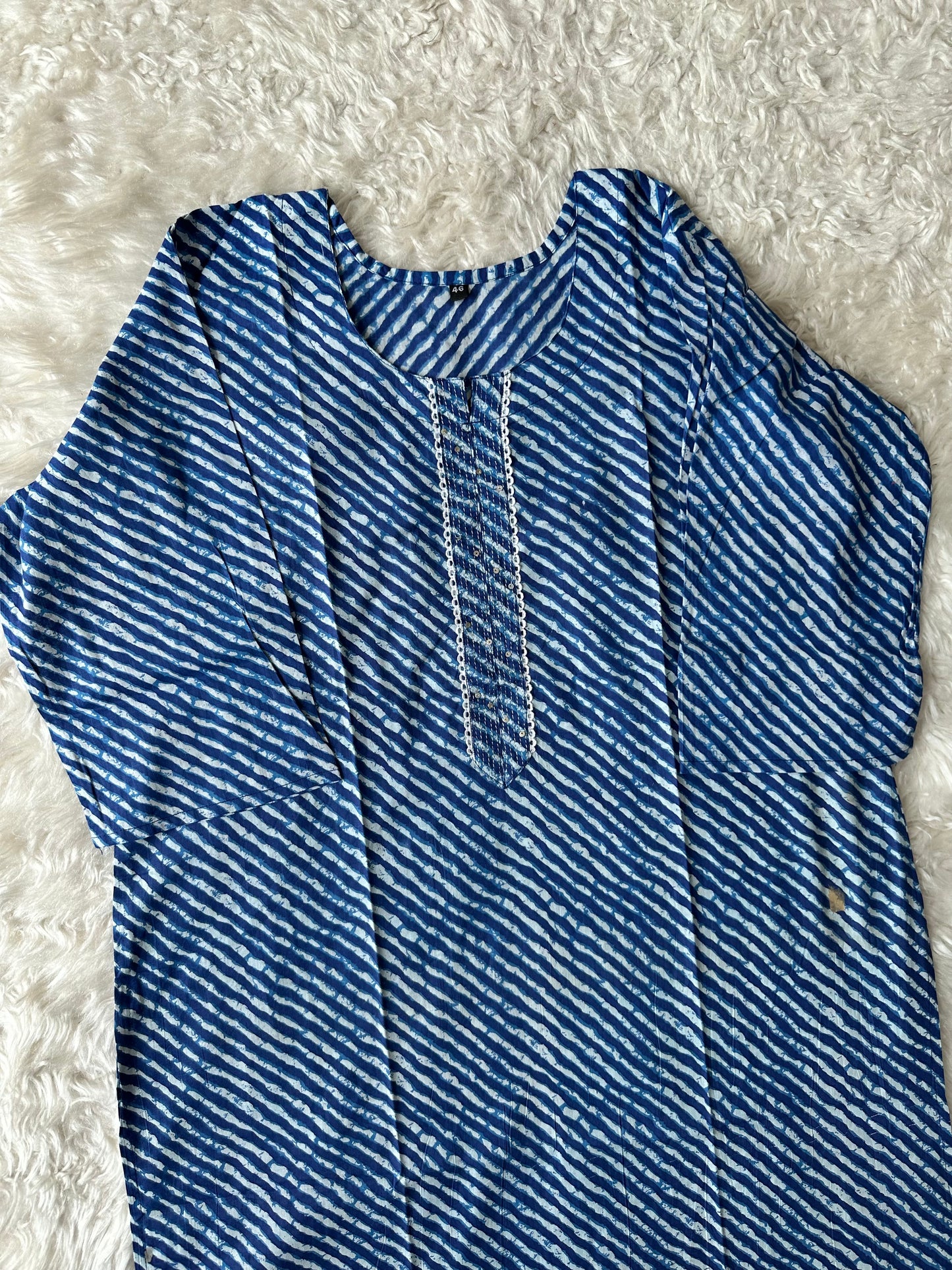 Cotton Lehariya Kurti