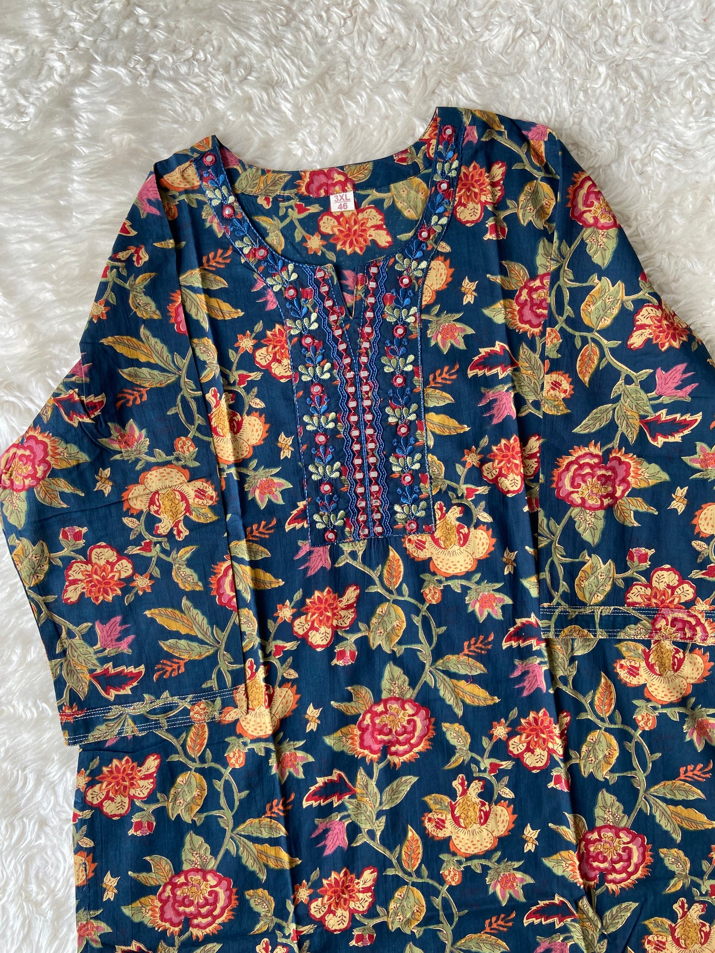 Pure Cotton Kurti Pant Dupatta Set