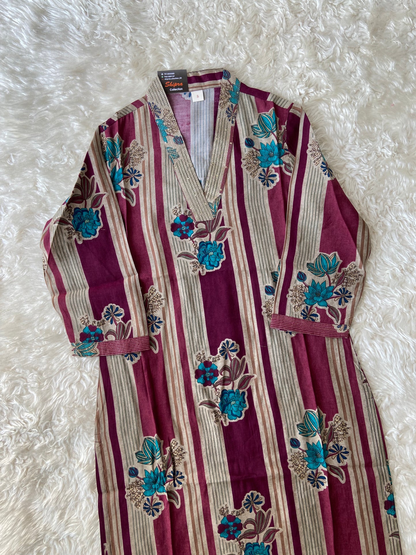 Pure Muslin Silk Kurti Pant Dupatta Set