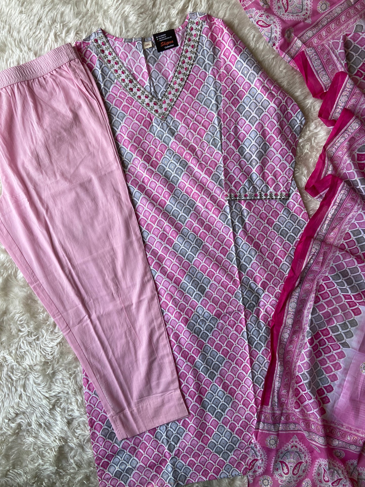 Premium Cotton Kurti Pant Dupatta Set