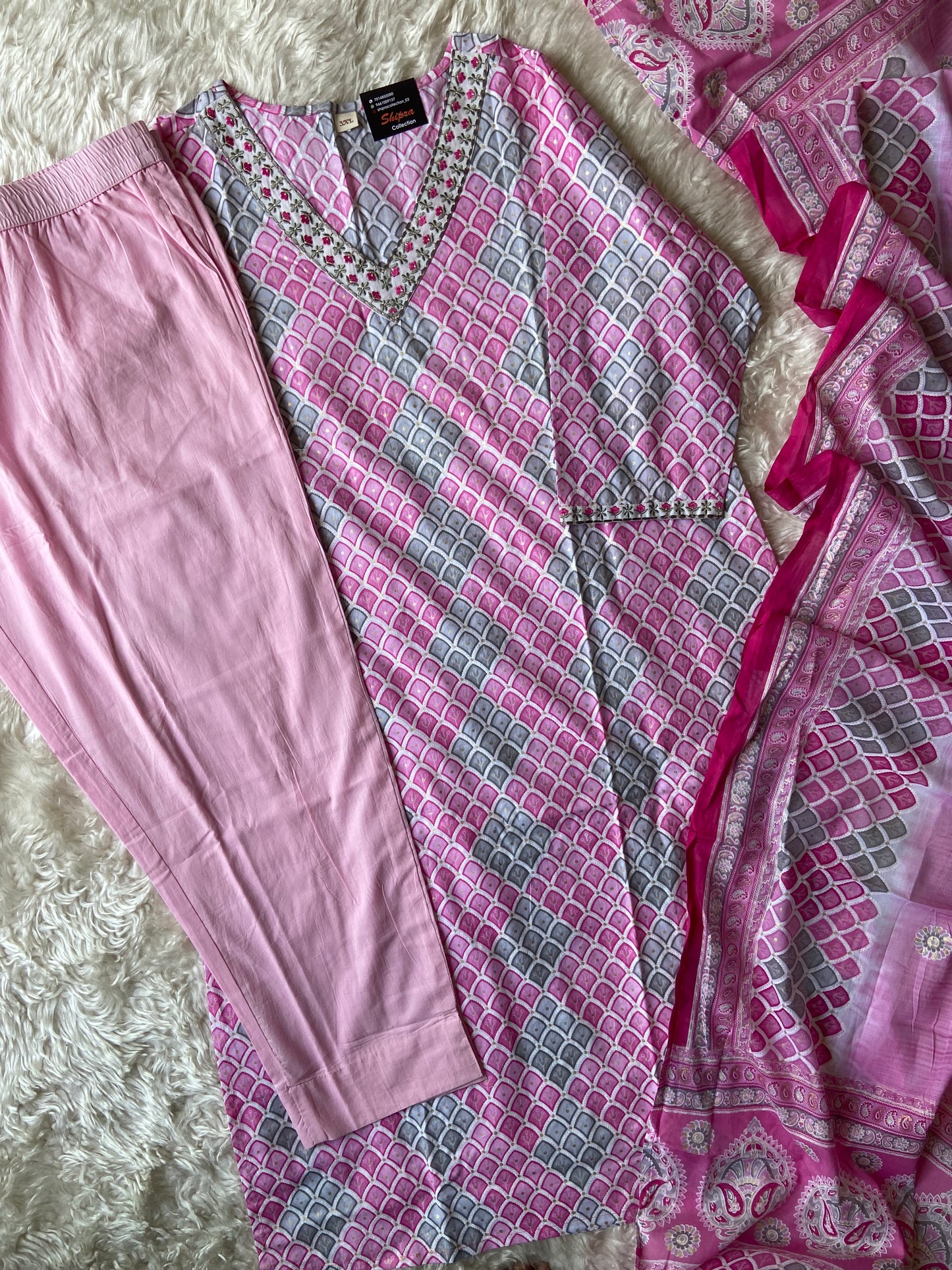 Premium Cotton Kurti Pant Dupatta Set