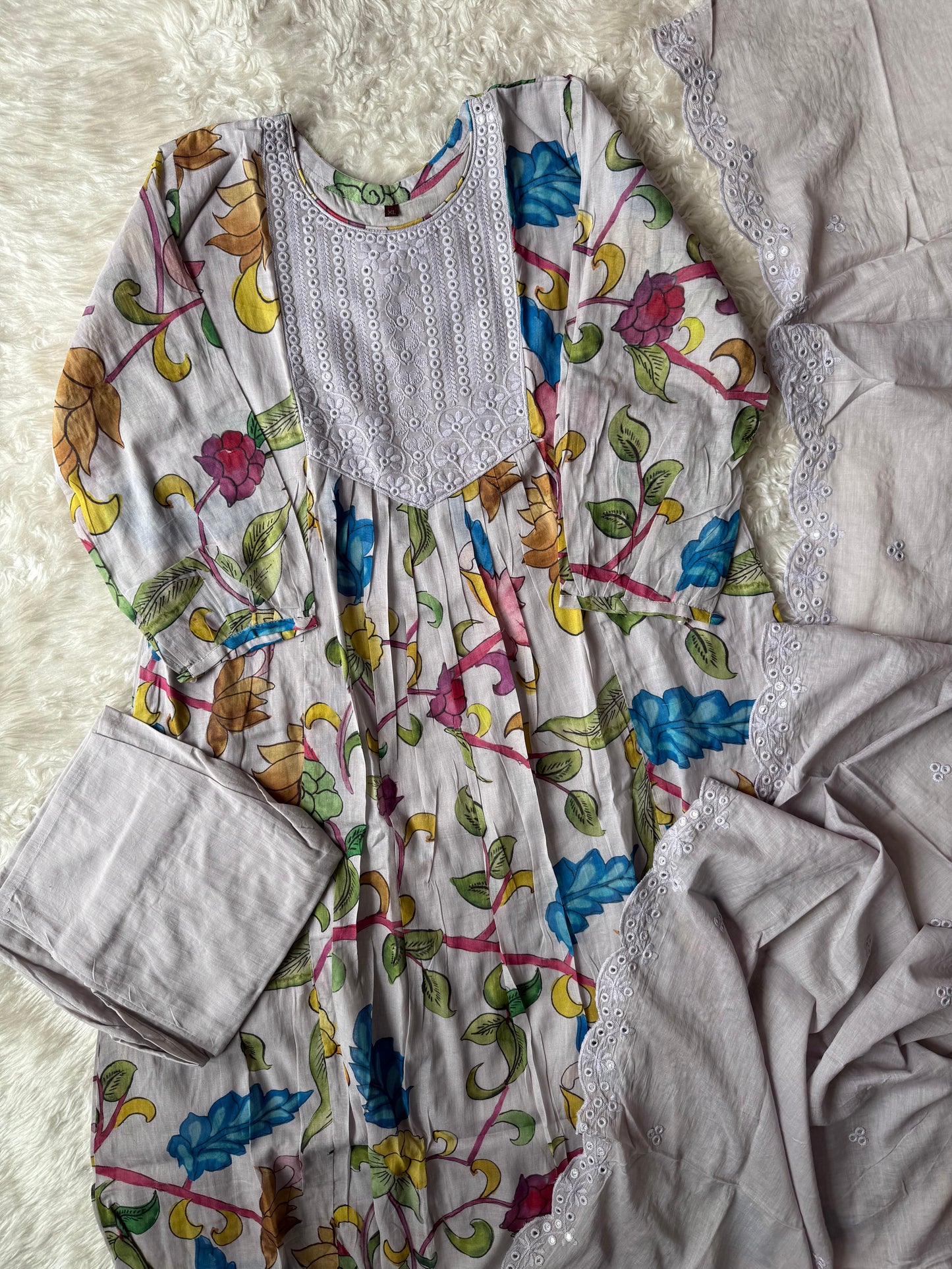Premium Mul Cotton Kurti Pant Dupatta Set