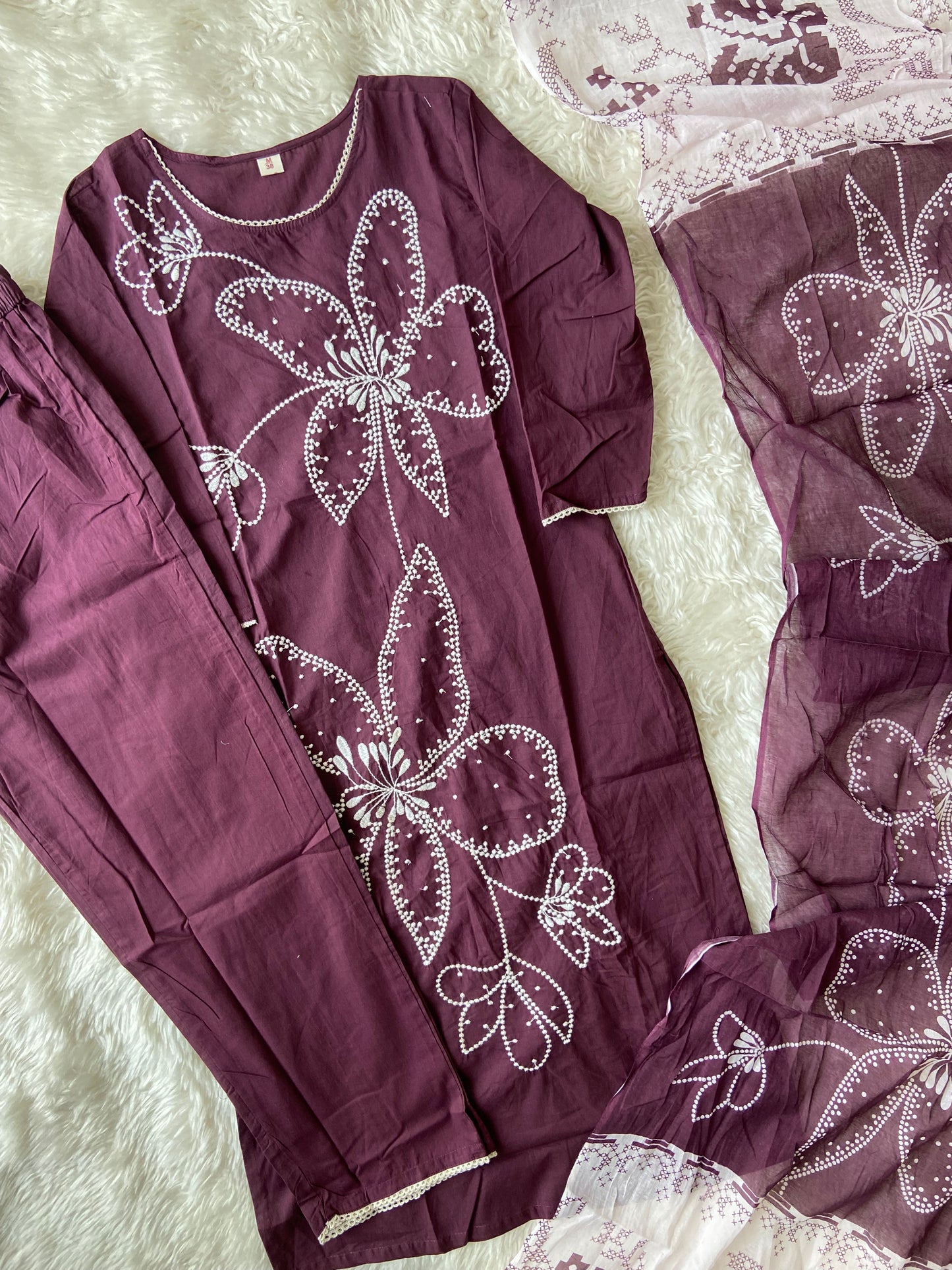 Hit selling 🛍️ Pure Cotton Kurti Pant Dupatta Set