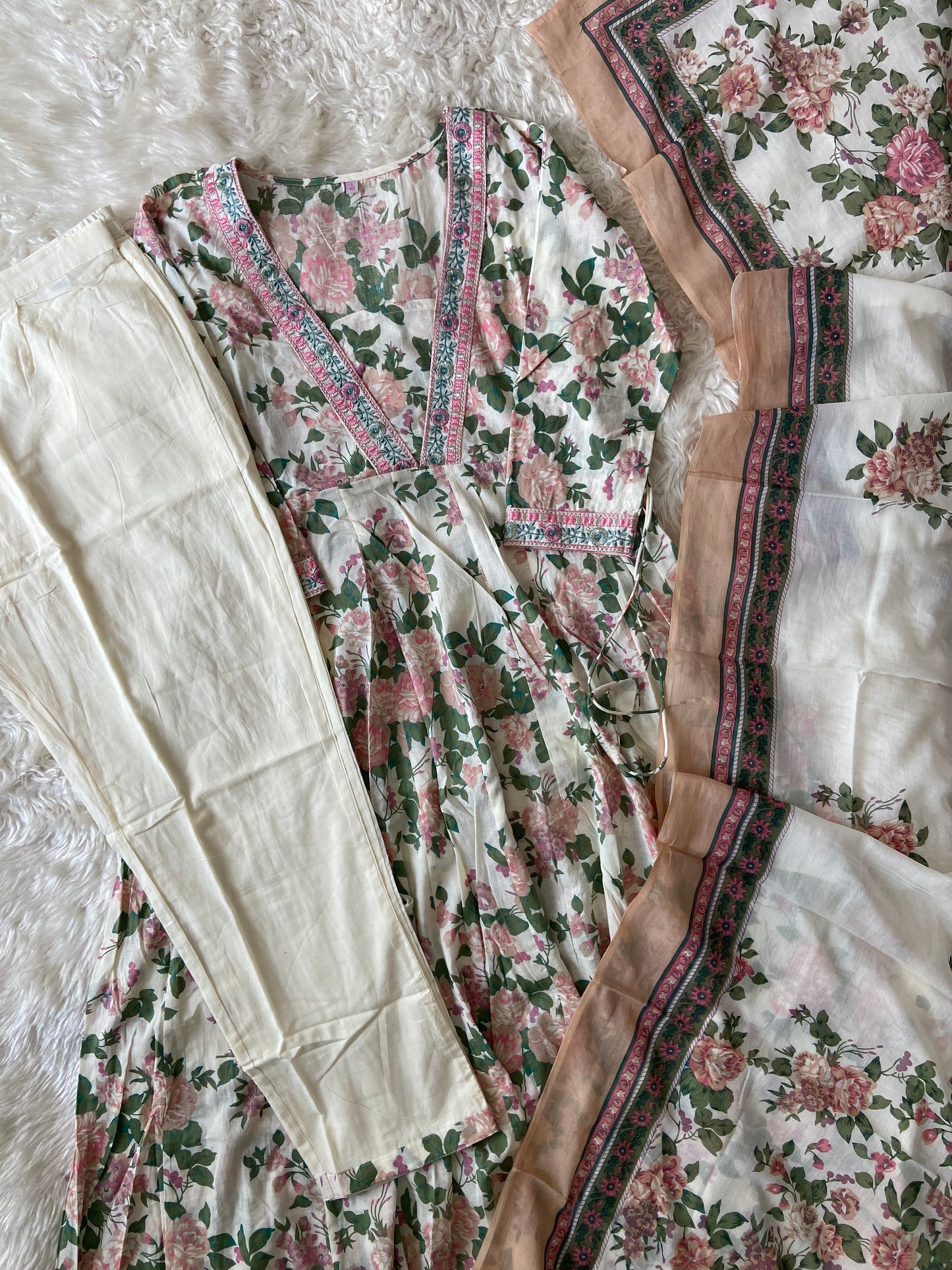 Premium Cotton Kurti Pant Dupatta Set