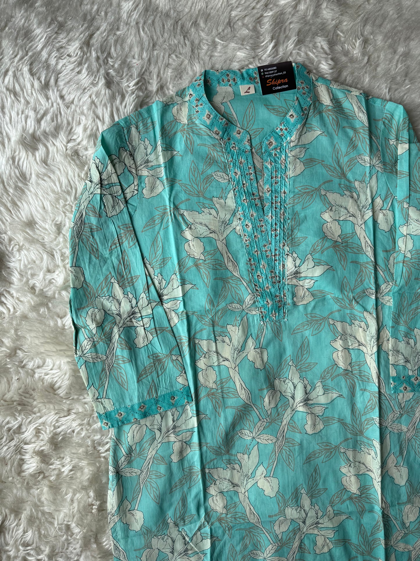 Pure Cotton Kurti Pant Dupatta Set