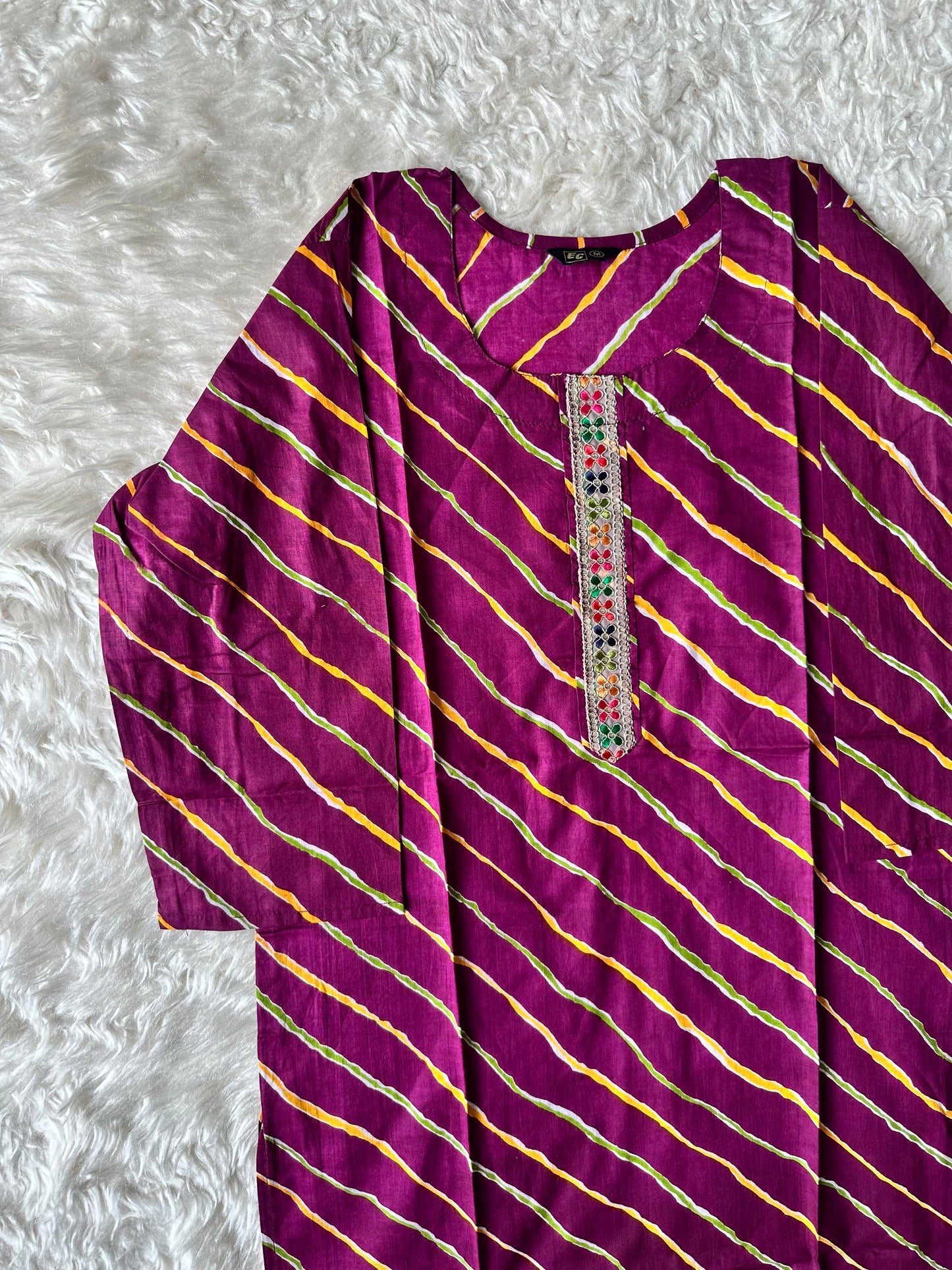 Cotton Lehariya Kurti