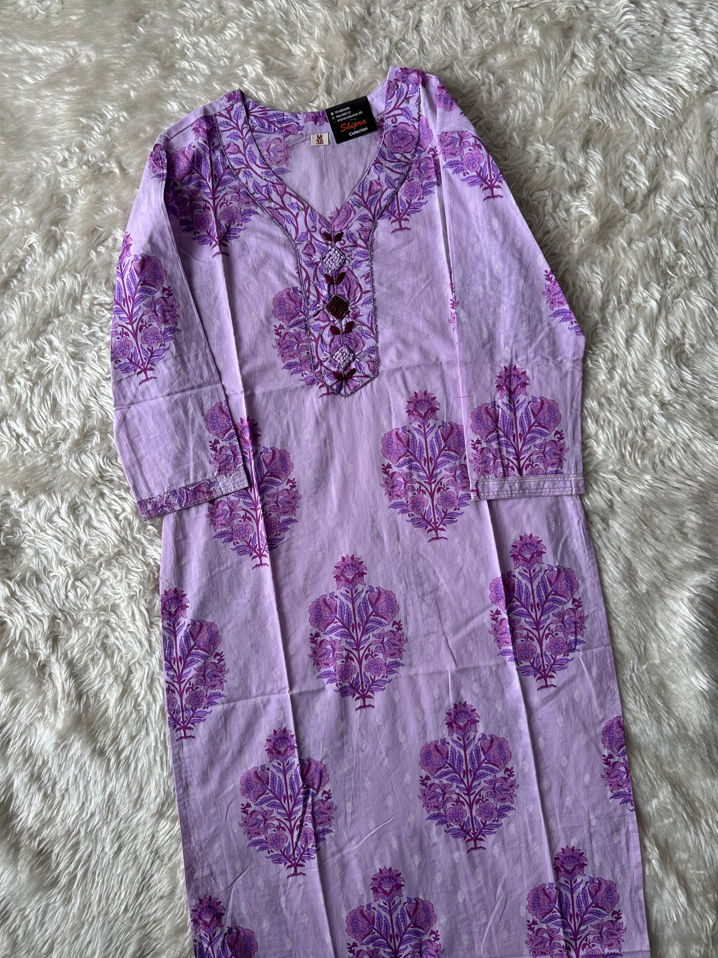 Premium Cotton V- Neck Kurti