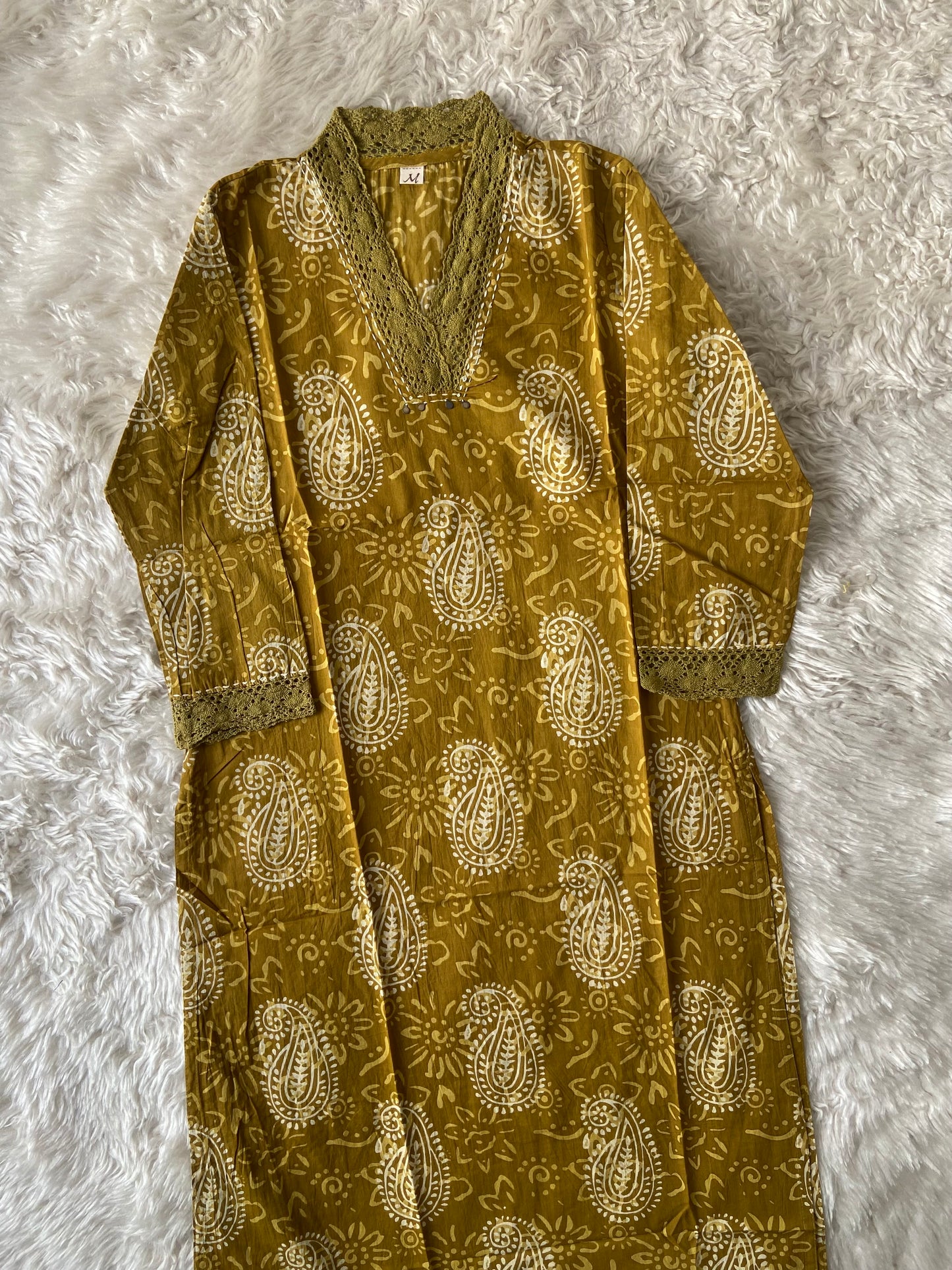 V-Neck Lace Details Kurti