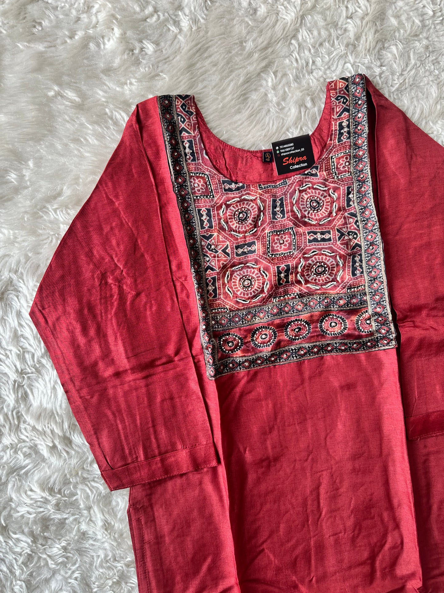 Gazi Silk Kurti Pant Dupatta Set
