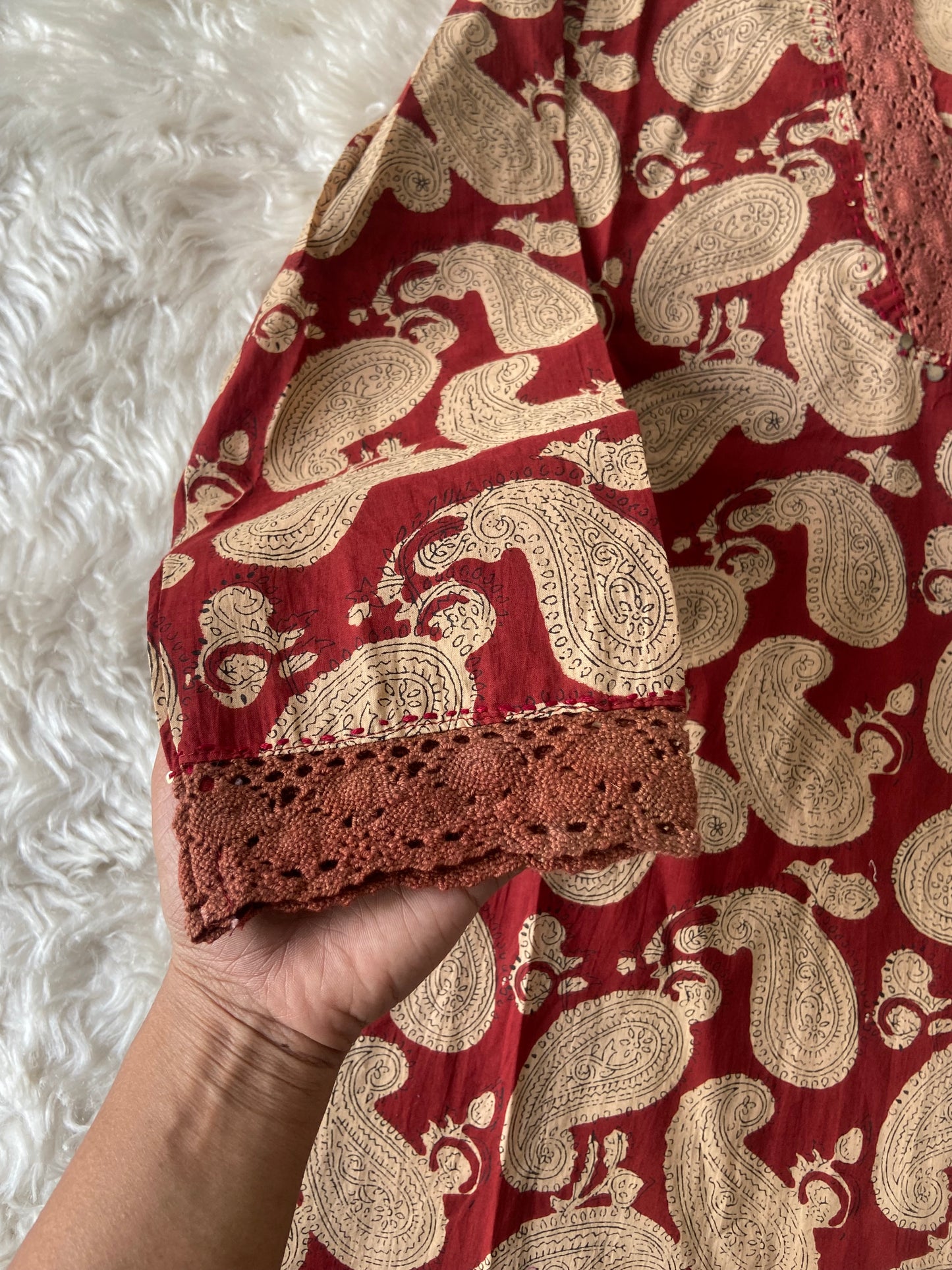 V-Neck Lace Details Kurti