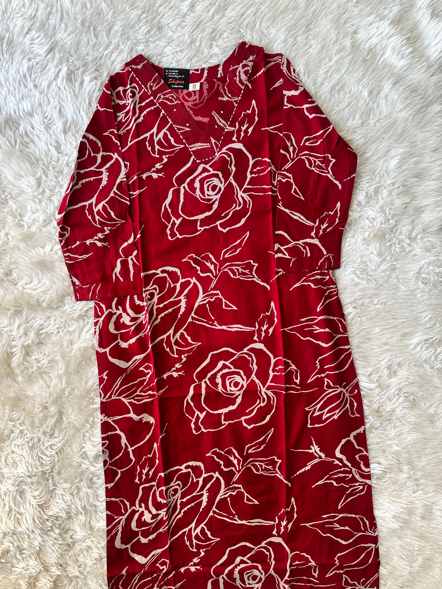 Heavy Rayon V- Neck Kurti