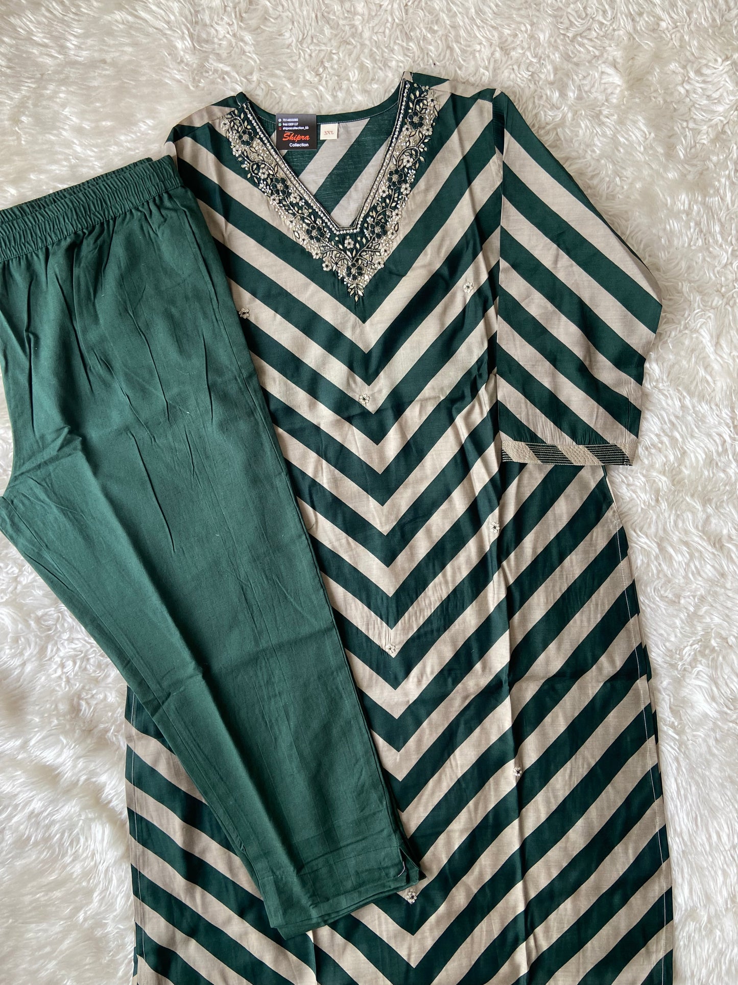 Pure Muslin Silk Kurti Pant Set