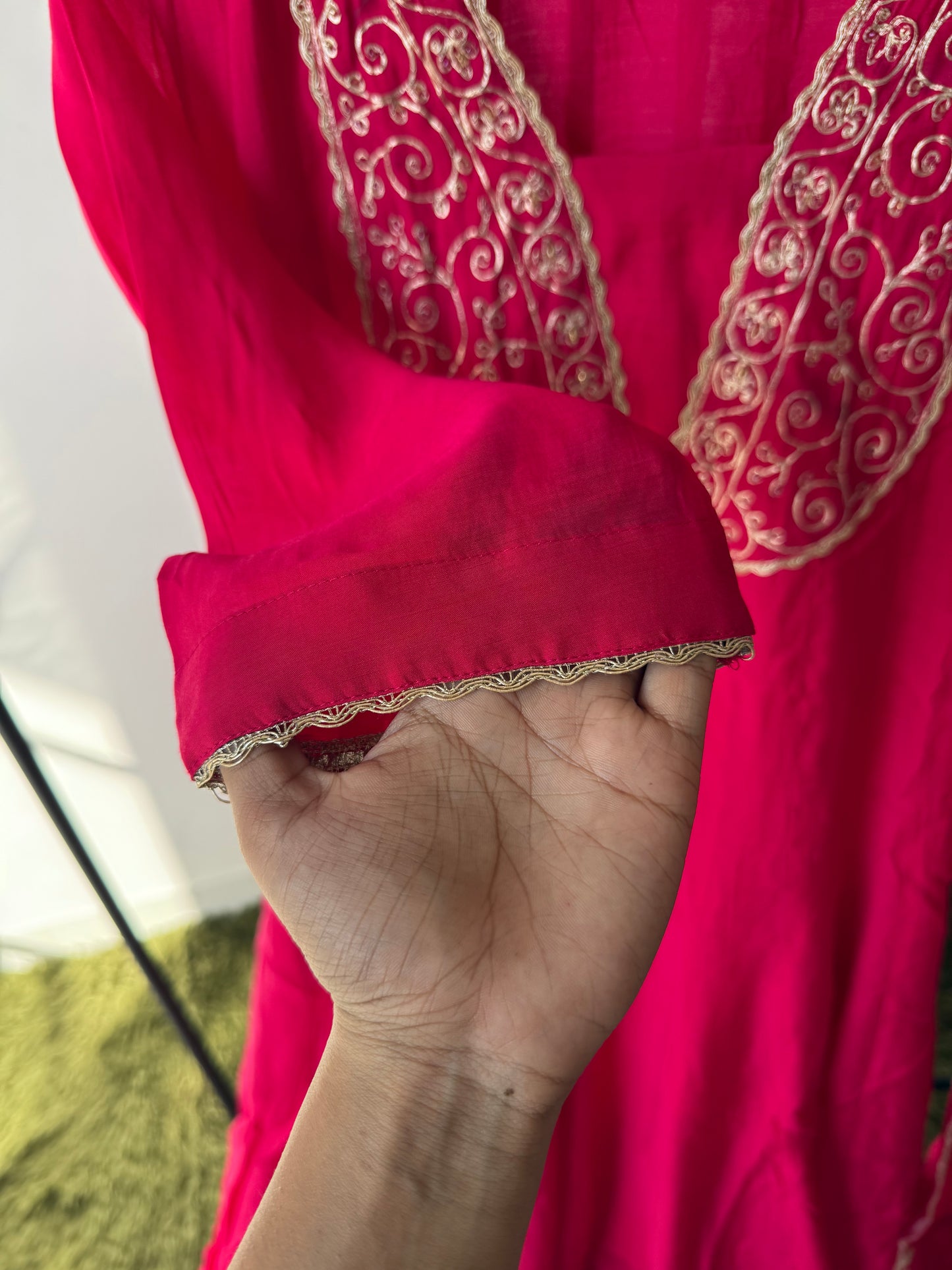 Pure Modal Chanderi Kurti Pant Dupatta Set
