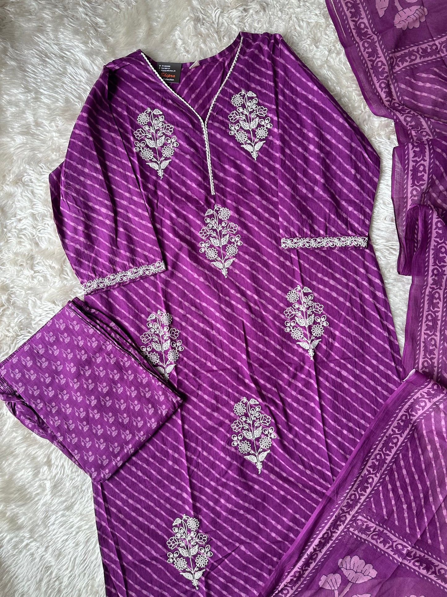 Premium Cotton Kurti Pant Dupatta Set