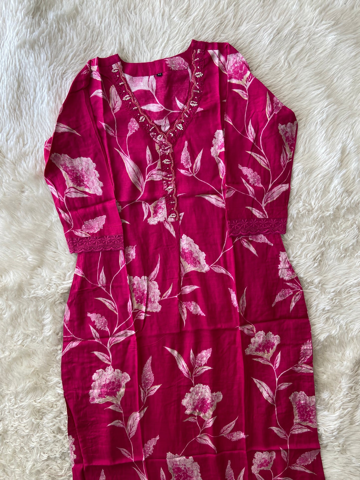 Mul Silk Kurti Pant Set