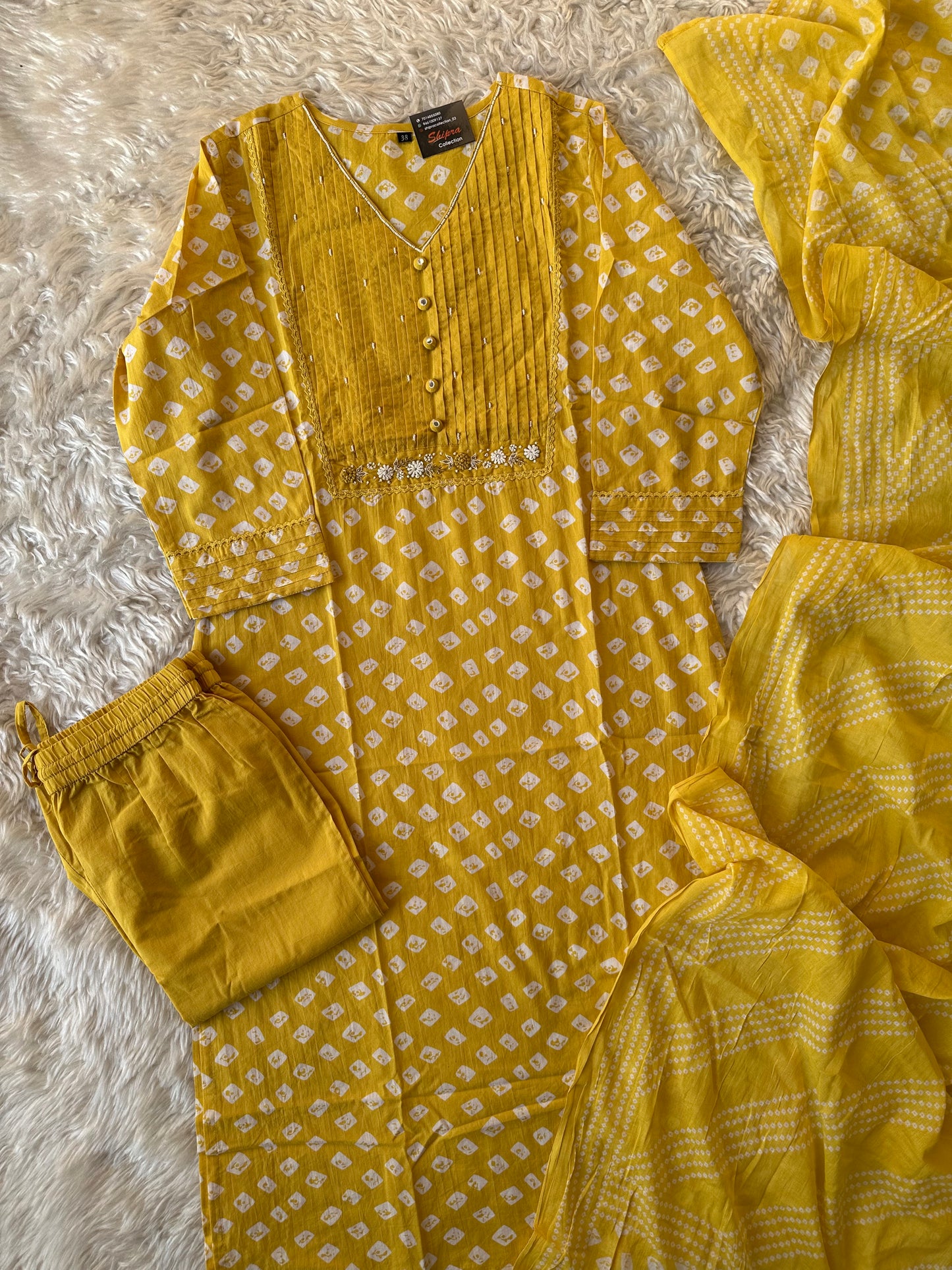 Premium Cotton Kurti Pant Dupatta Set