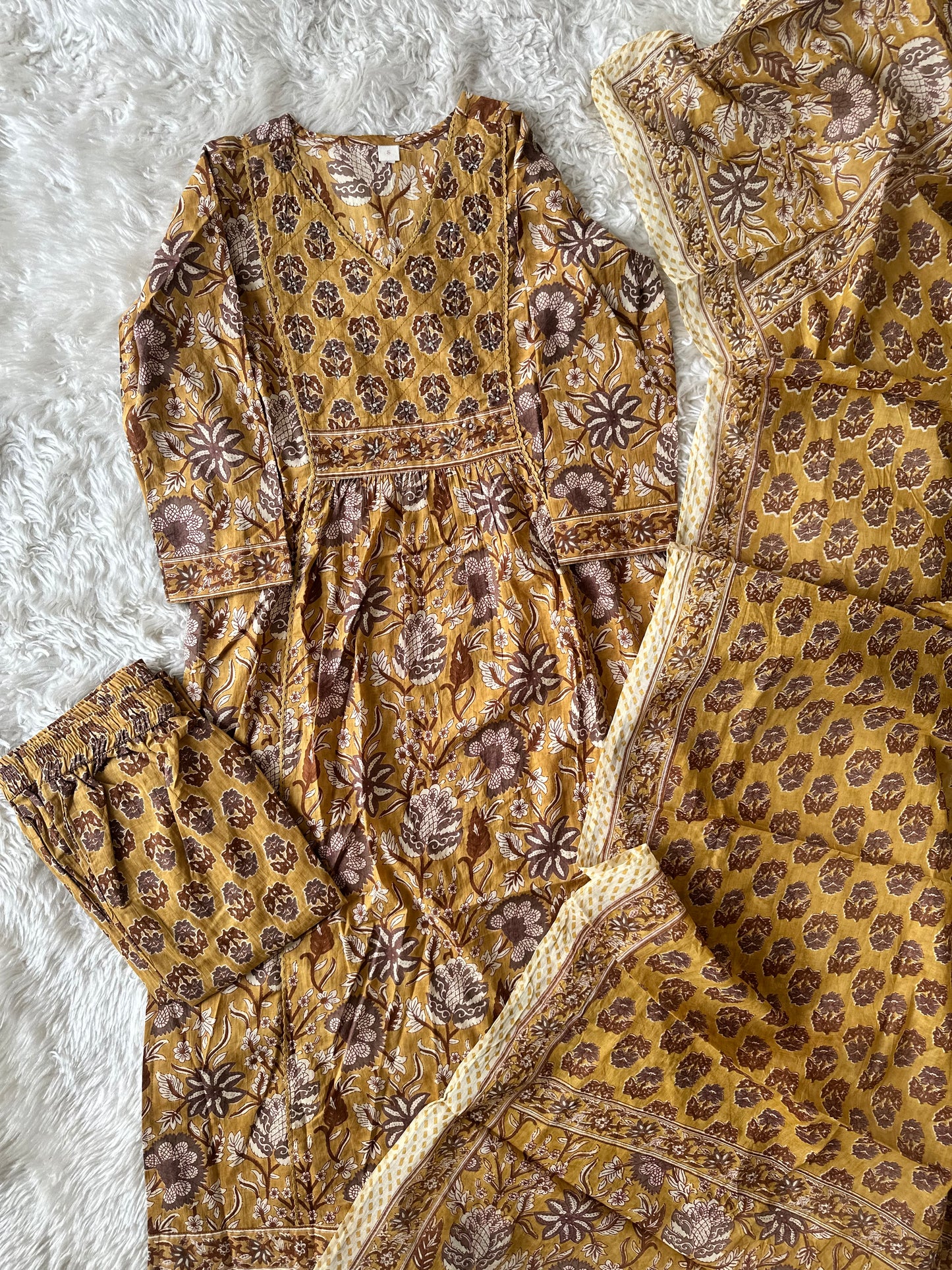 Premium Cotton Kurti Pant Dupatta Set