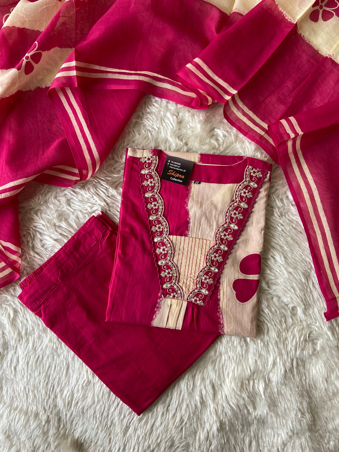 Premium Cotton Kurti Pant Dupatta Set
