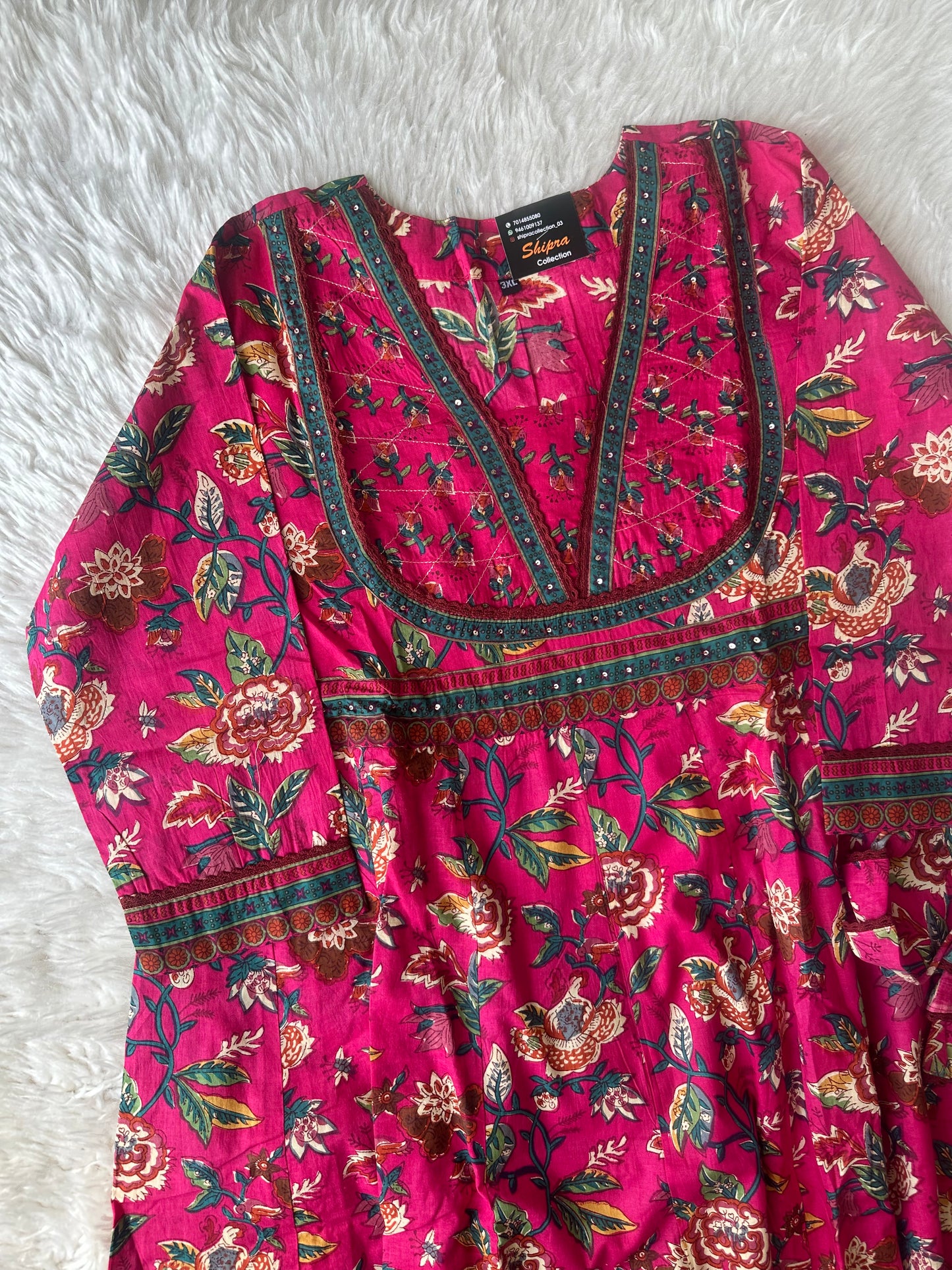 Premium Cotton FLARE Kurti Plazo Dupatta Set