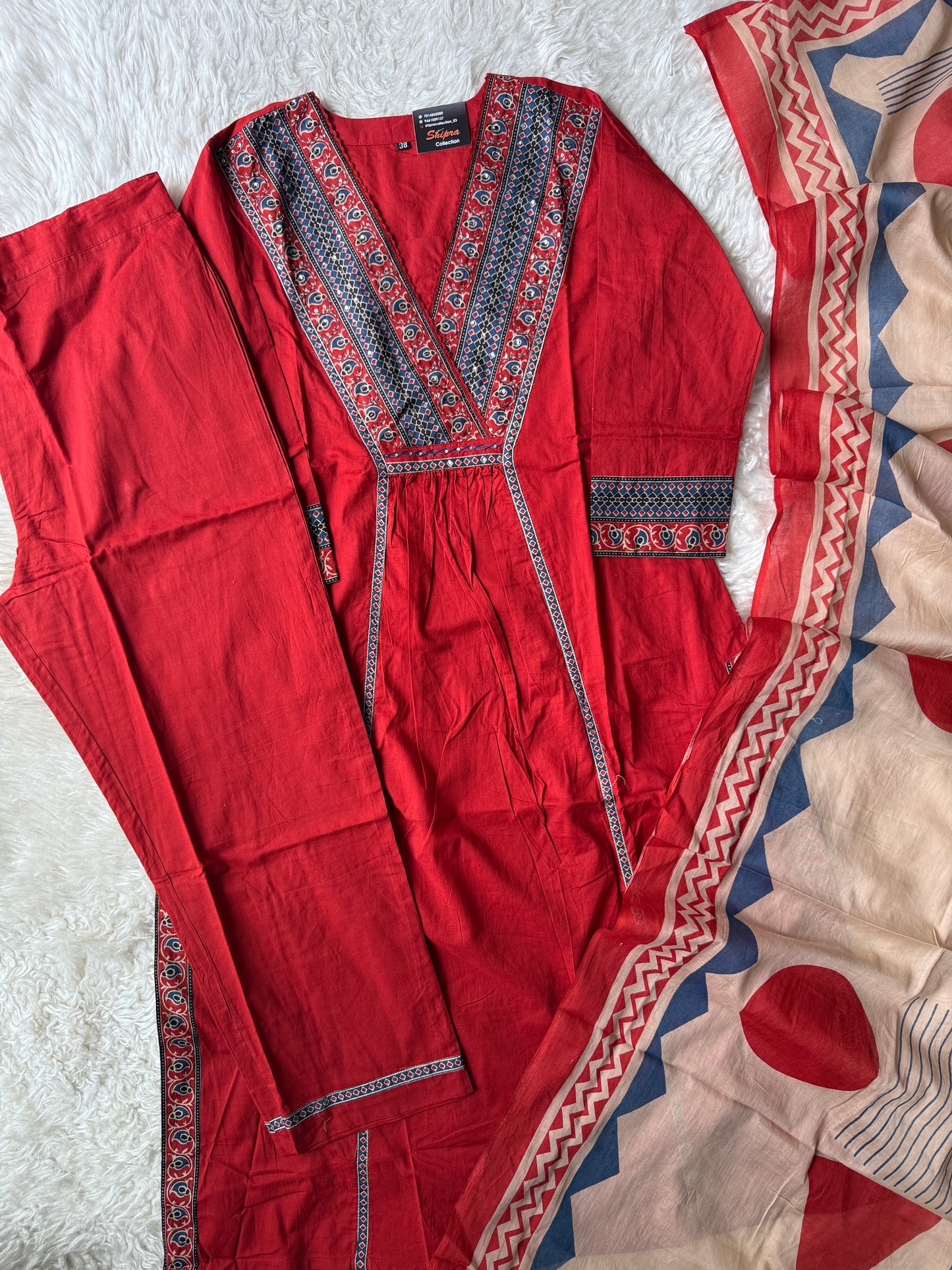 Premium Cotton Kurti Pant Dupatta Set