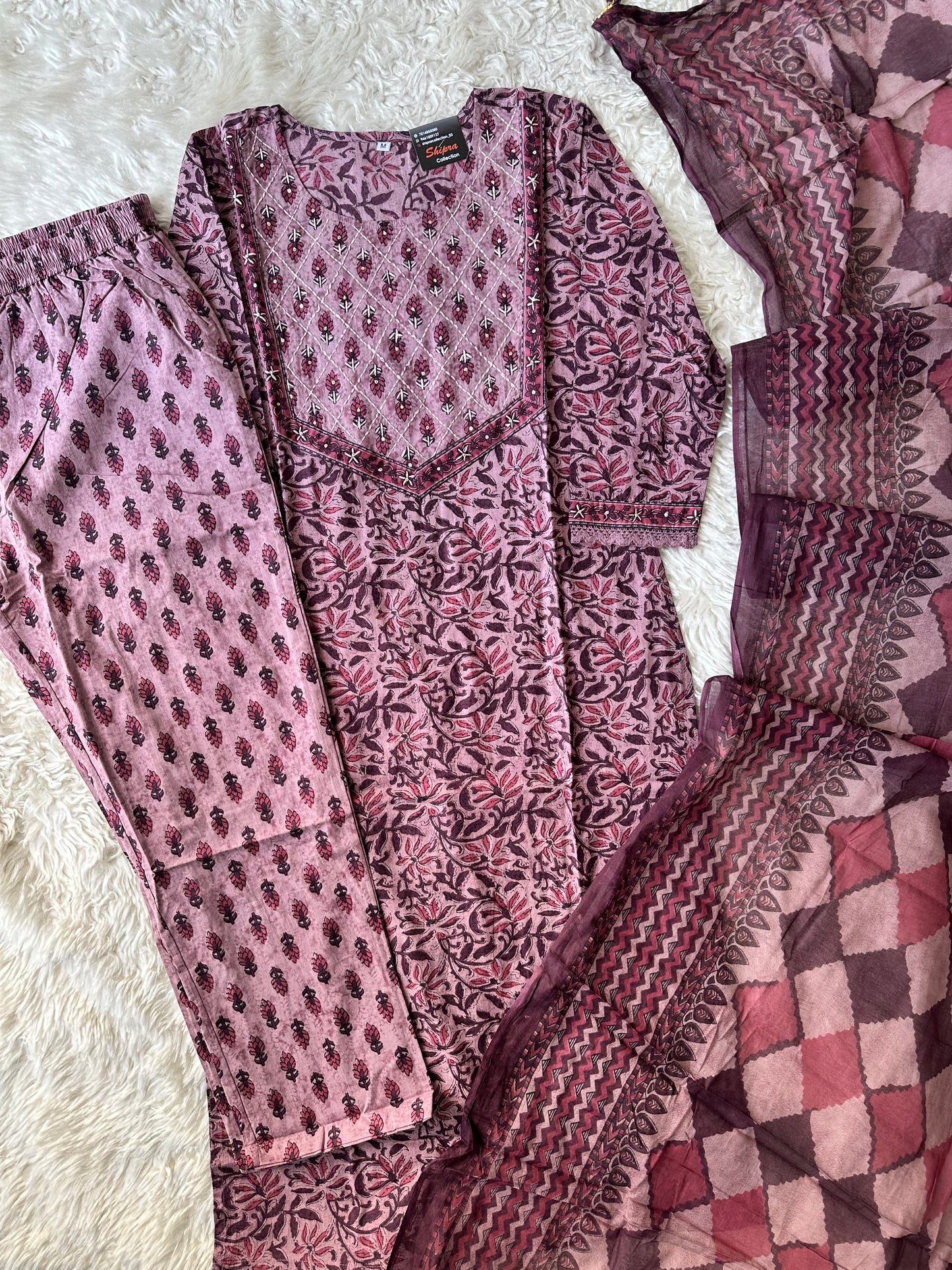 Premium Cotton Kurti Pant Dupatta Set