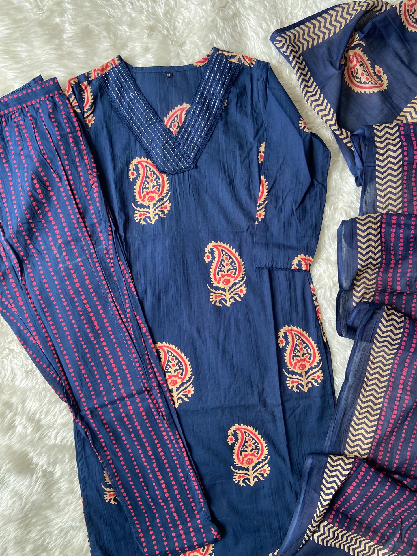 Budget Friendly Kurti Pant Dupatta Set